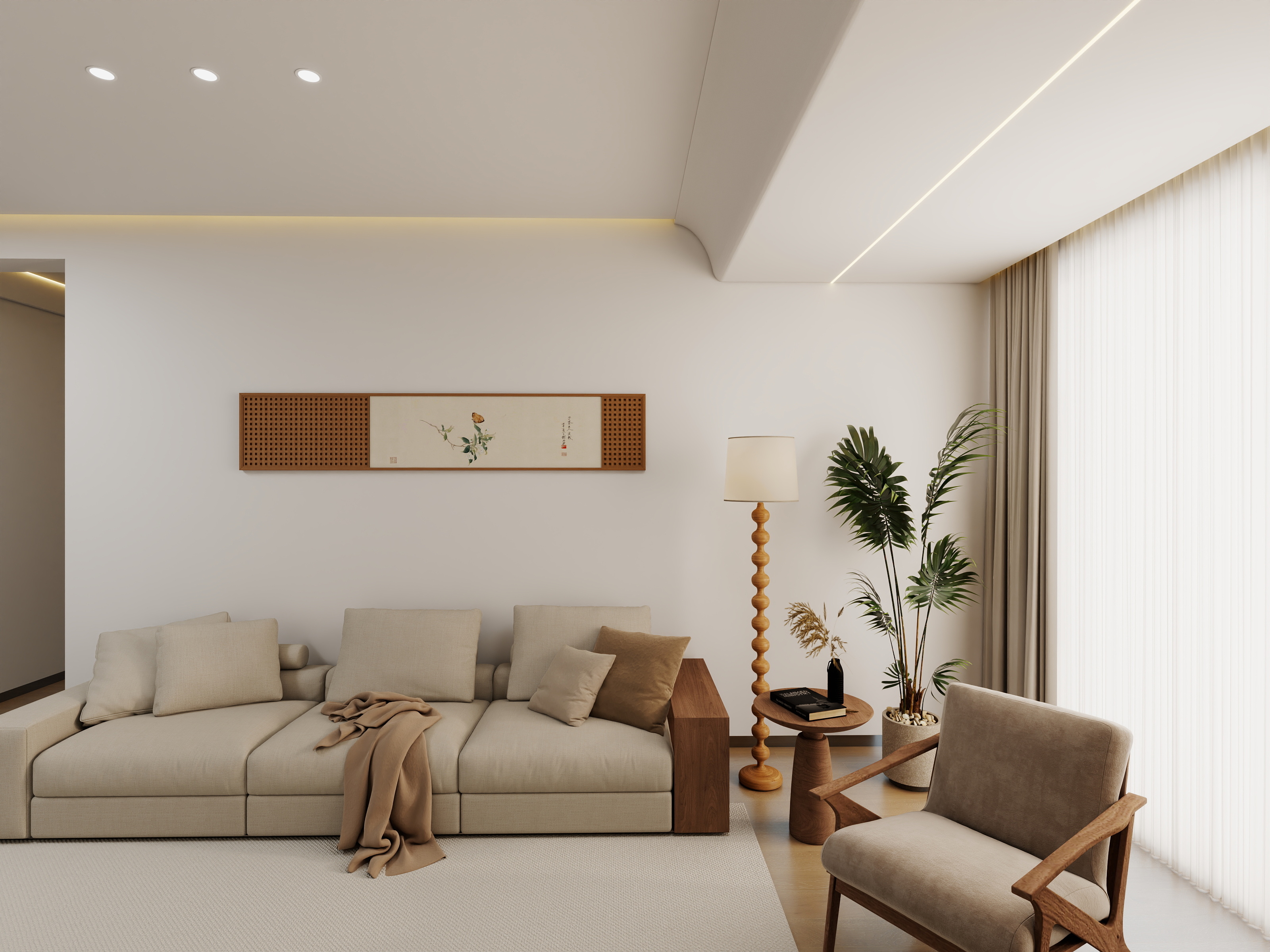 杨大菇凉-现代原木风85平三居室装修效果图