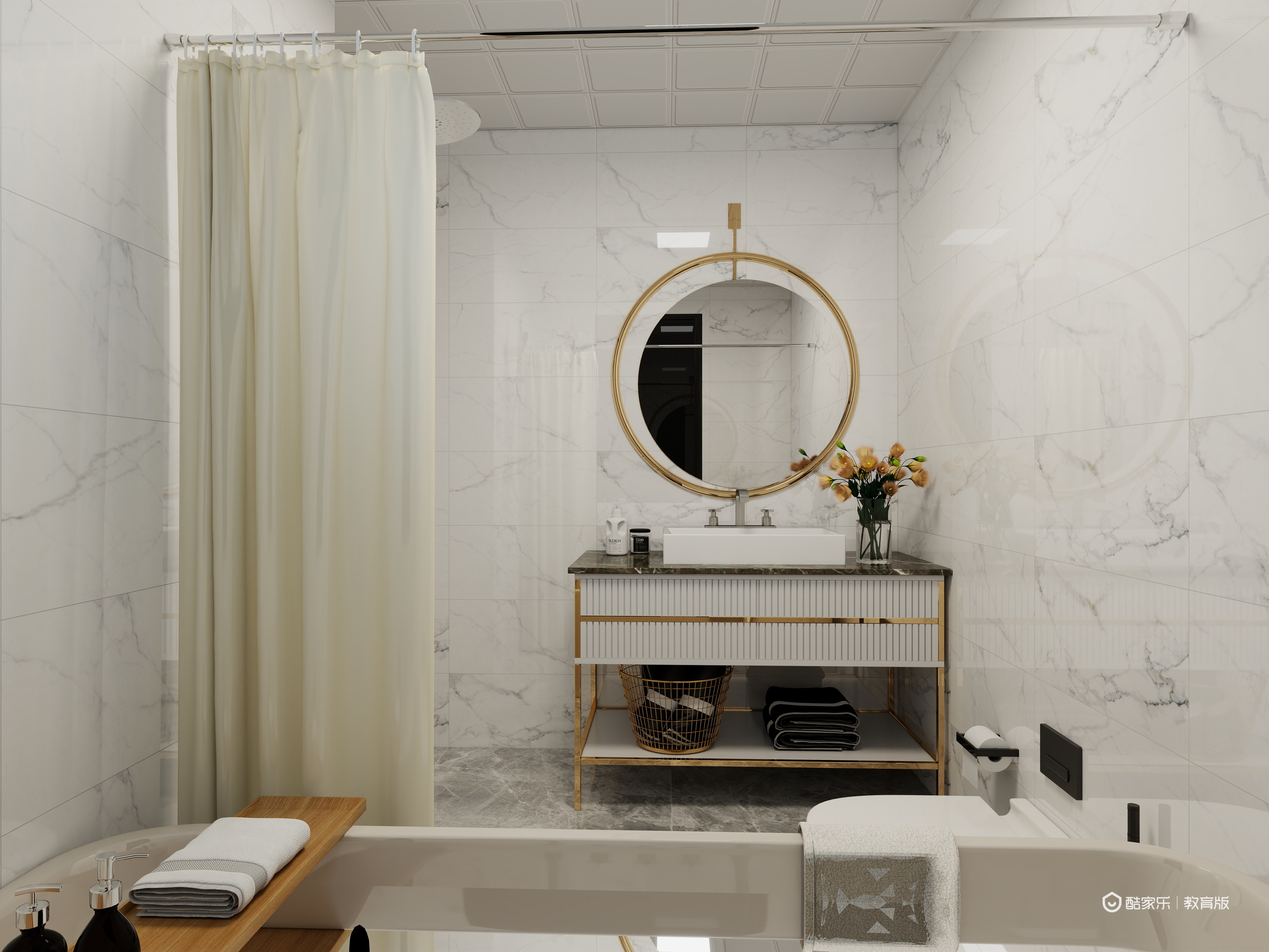 罗星莉-四川现代职业学院-罗星莉一层卫生间装修效果图第3张