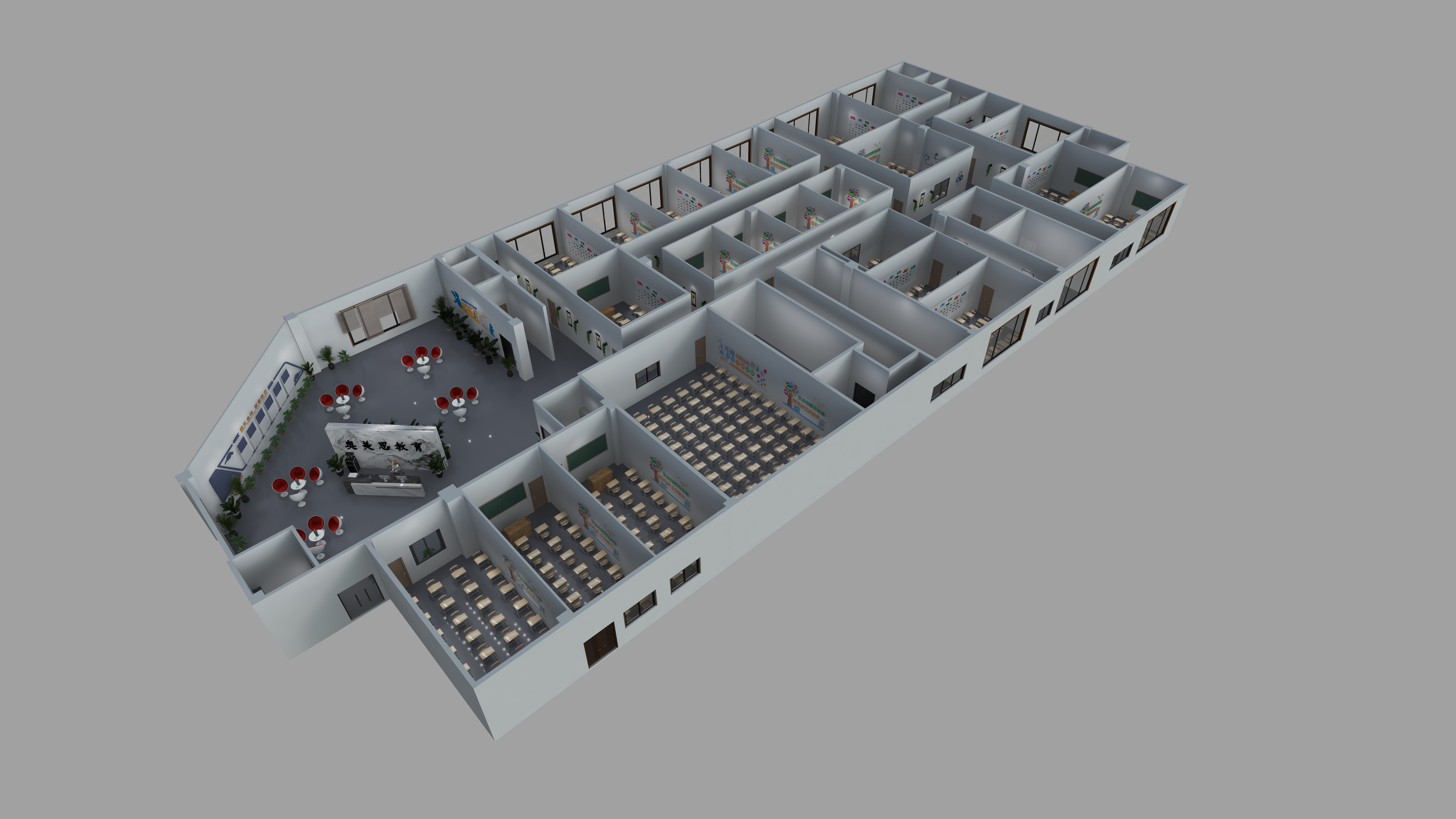 品质装饰工作室-奥美思培训机构-装修设计方案