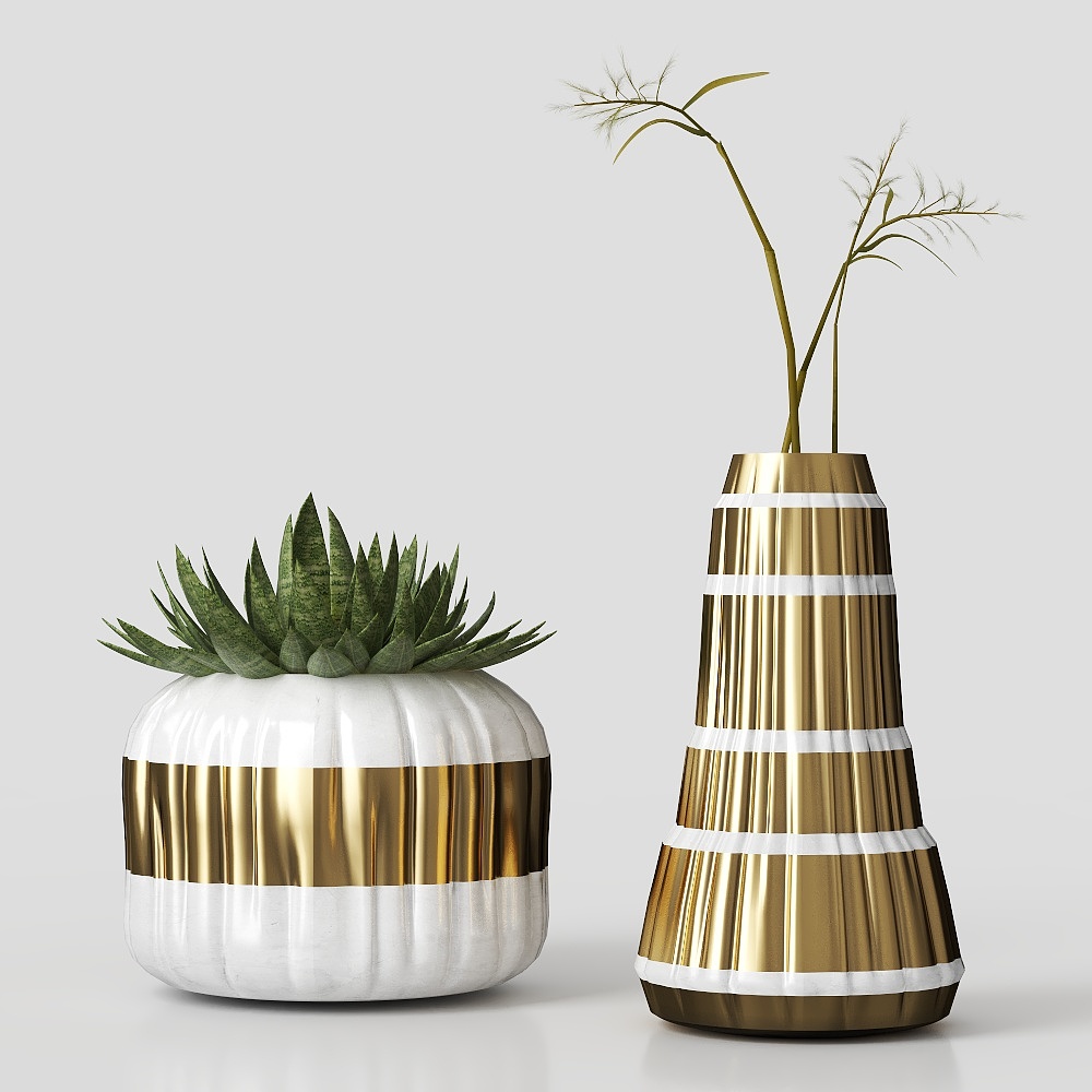 现代植物摆件3D模型