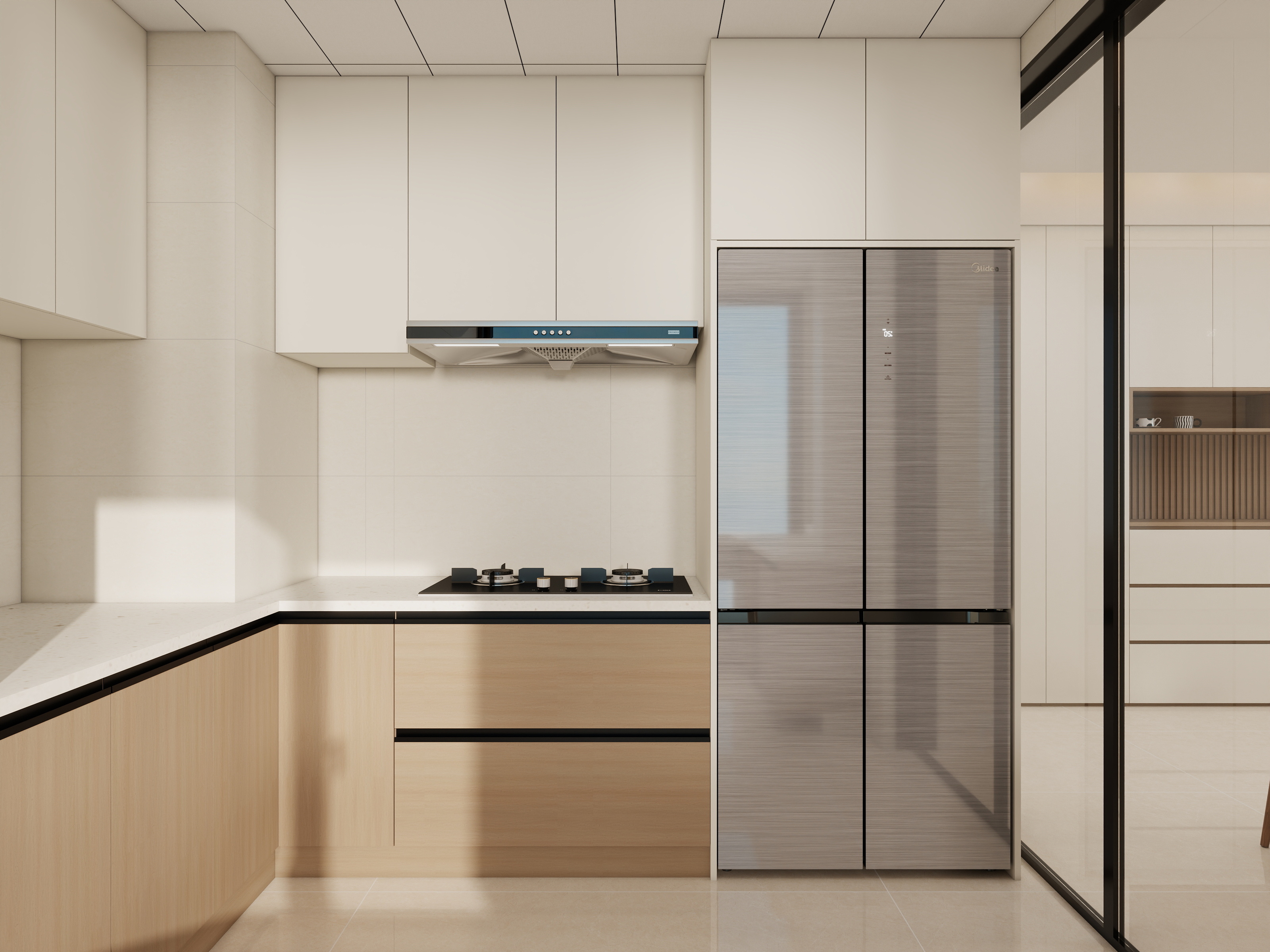 果乐设计-112方原木奶油风三居室装修效果图