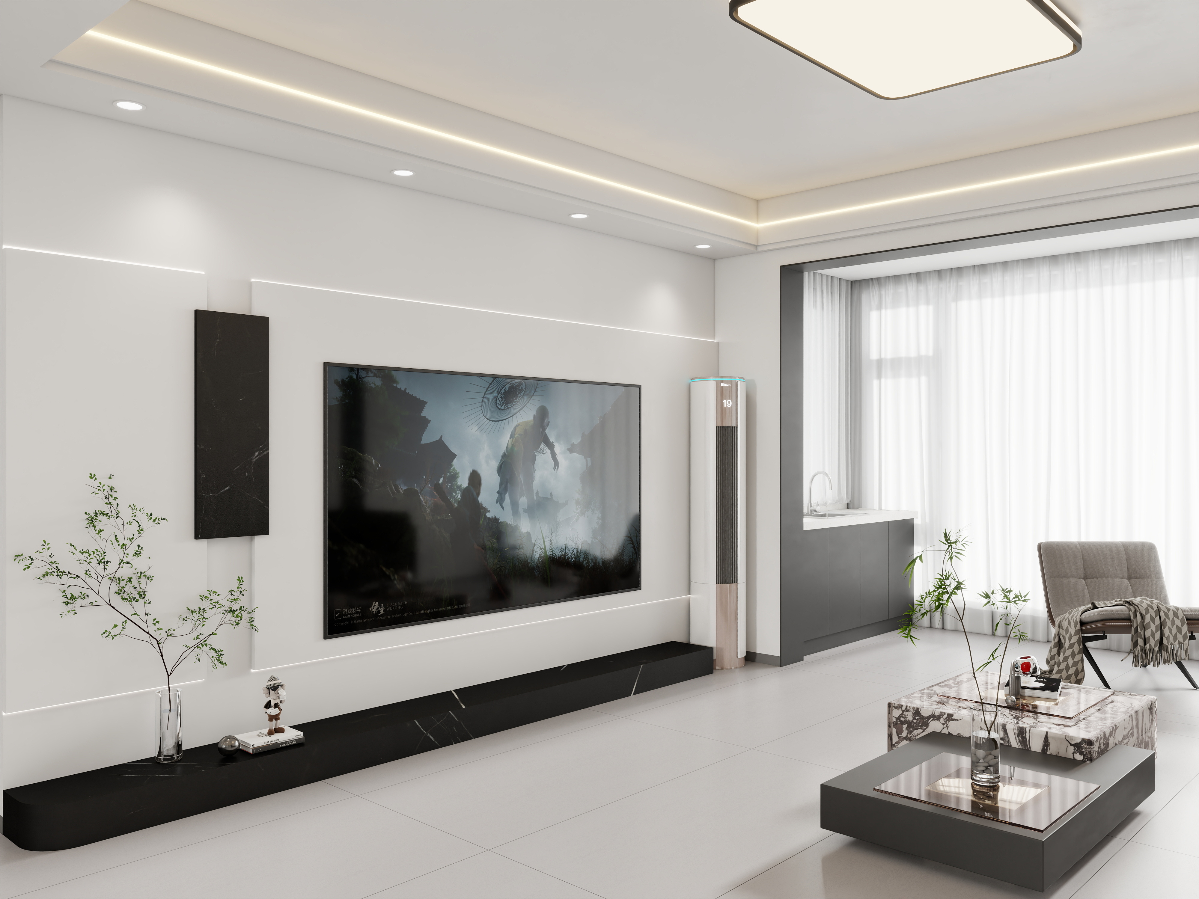 壹诺设计工作室-124㎡3室-现代简约装修效果图