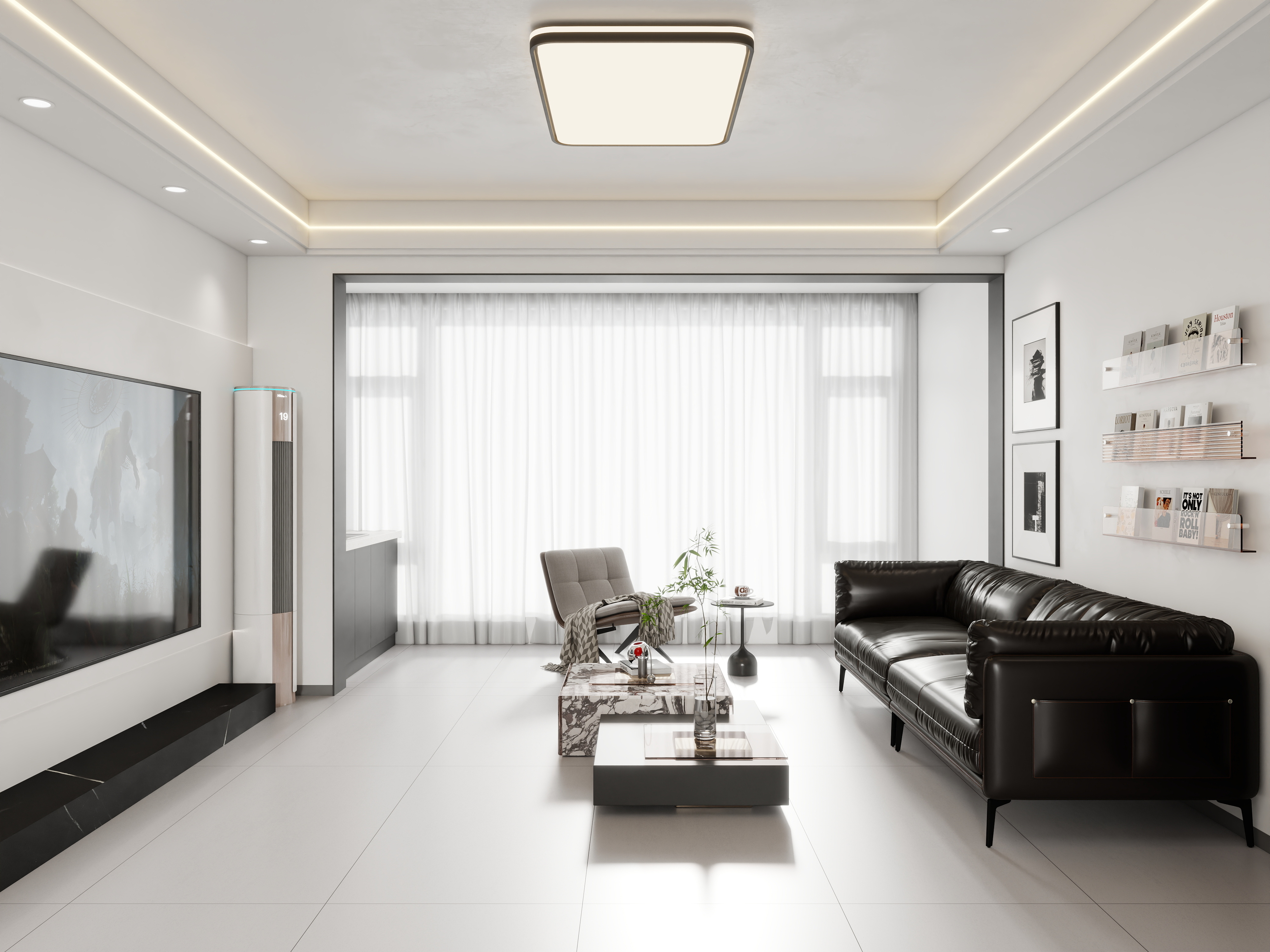 壹诺设计工作室-121㎡3室-现代简约装修效果图