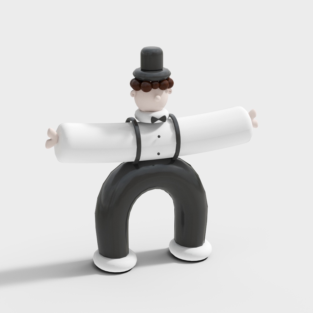 卡通背带裤摆件3D模型