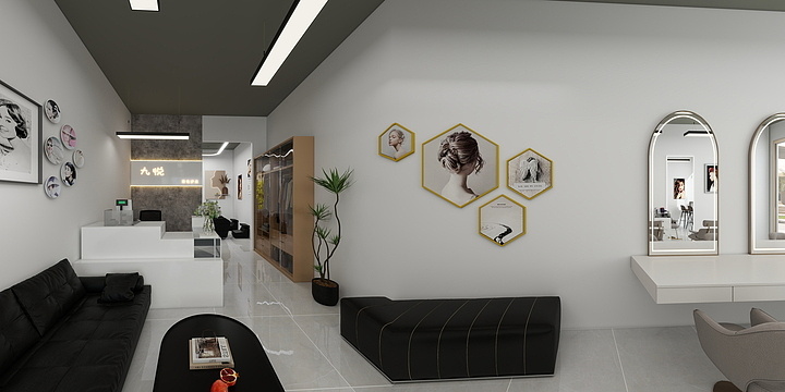 俏美时代装饰-理发店-装修设计方案