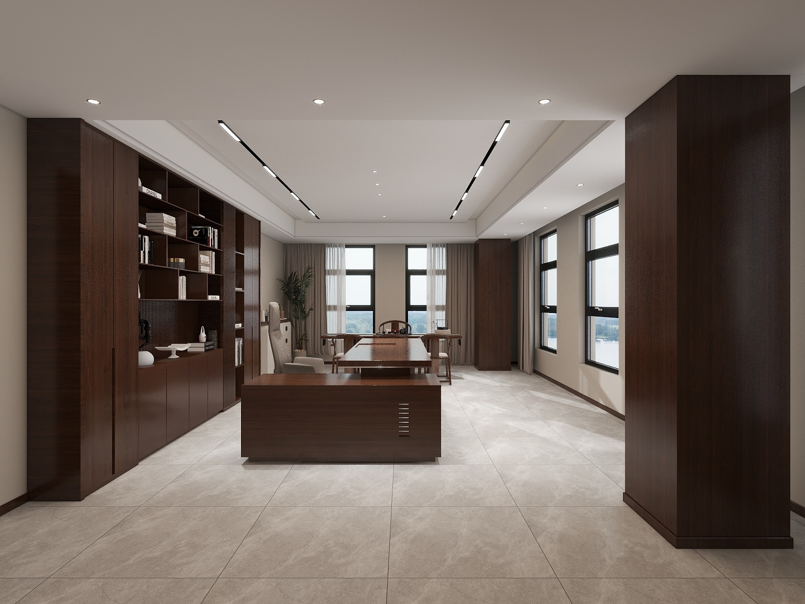 设计丨张超杰-中式总经理办公室-装修设计方案