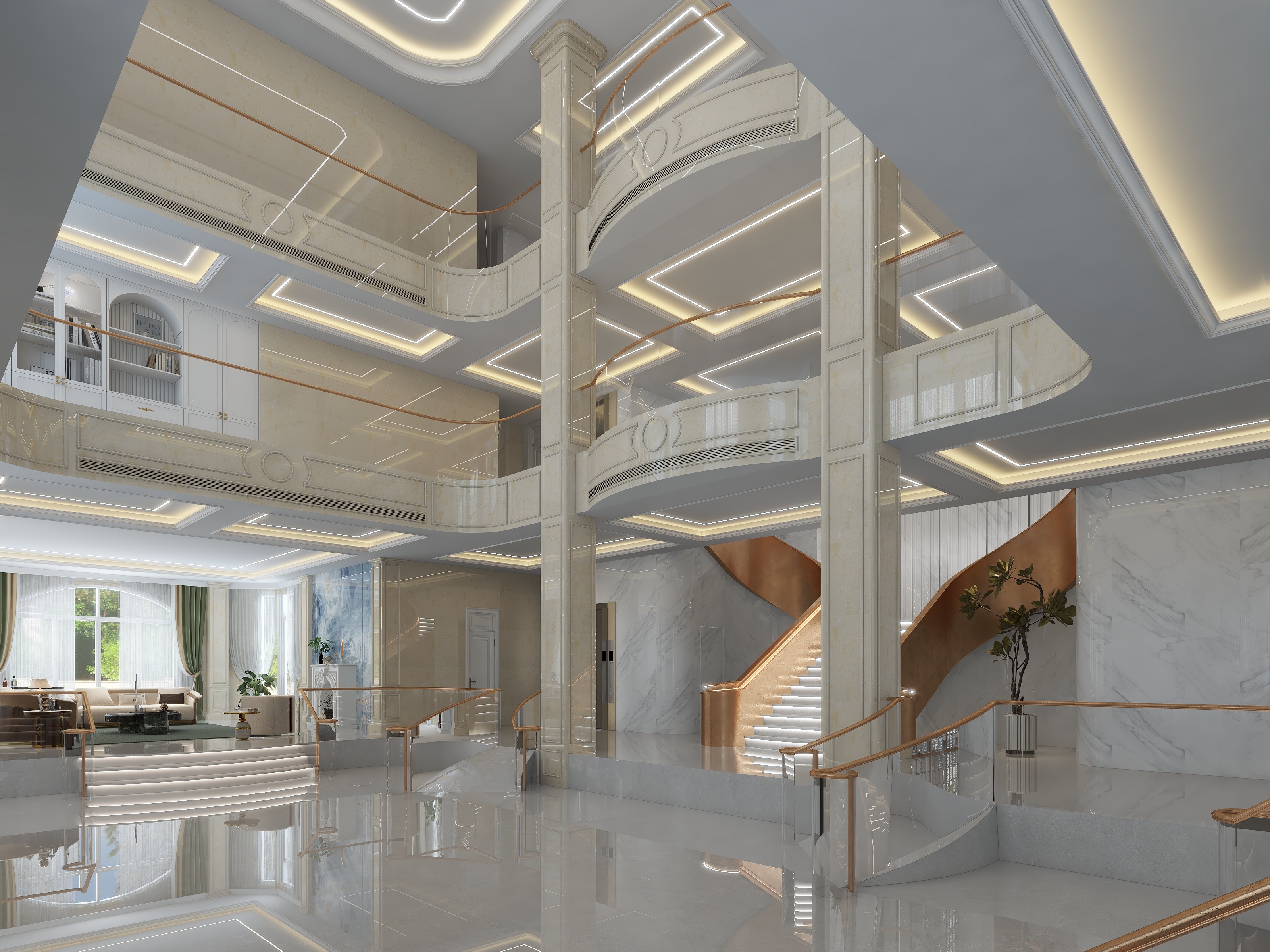 设计师邓杰-欧式轻奢自建别墅（自由造型）-装修设计方案