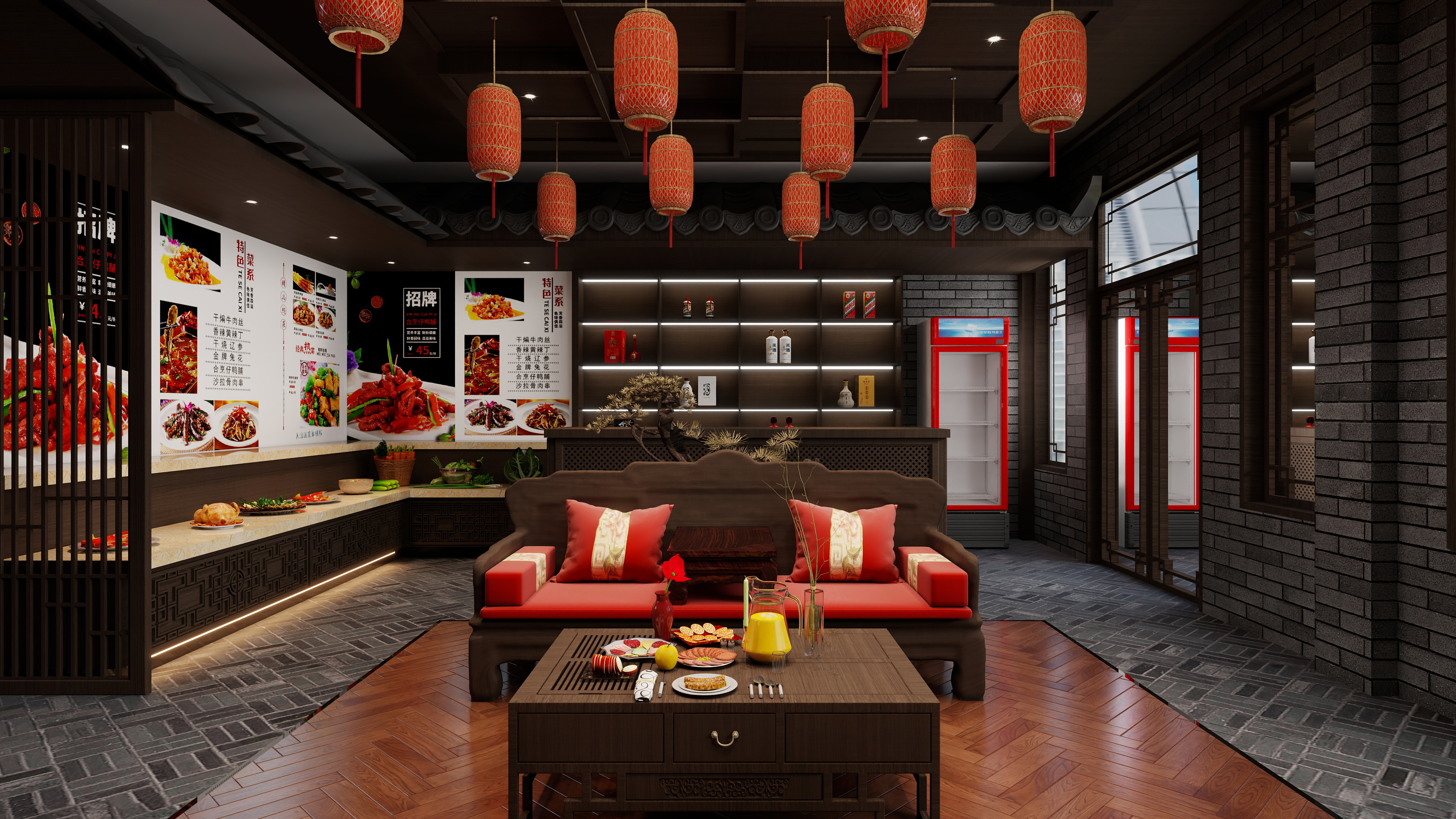 设计丨张超杰-中式私房菜店面-装修设计方案