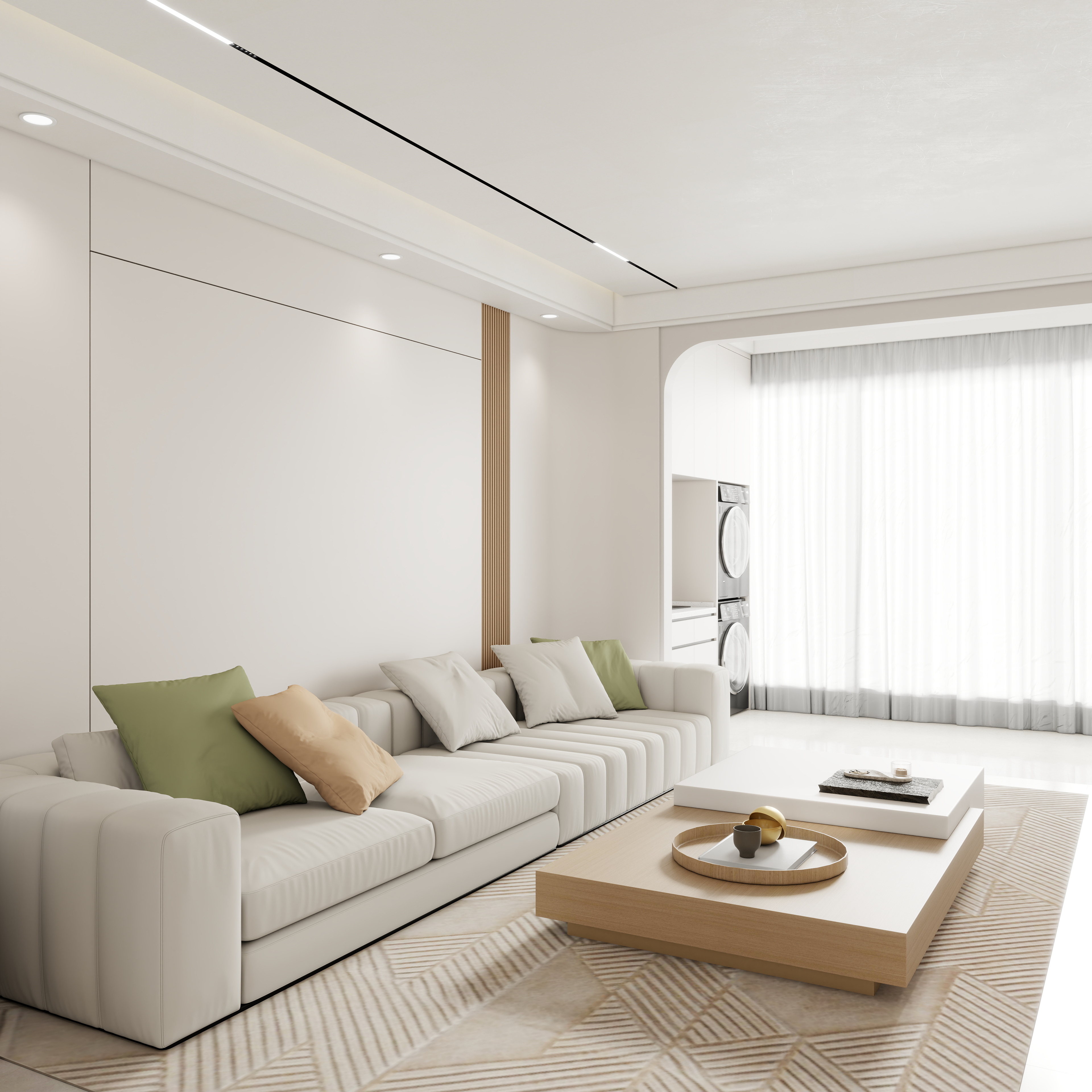 壹诺设计工作室-118㎡3室-奶油风装修效果图