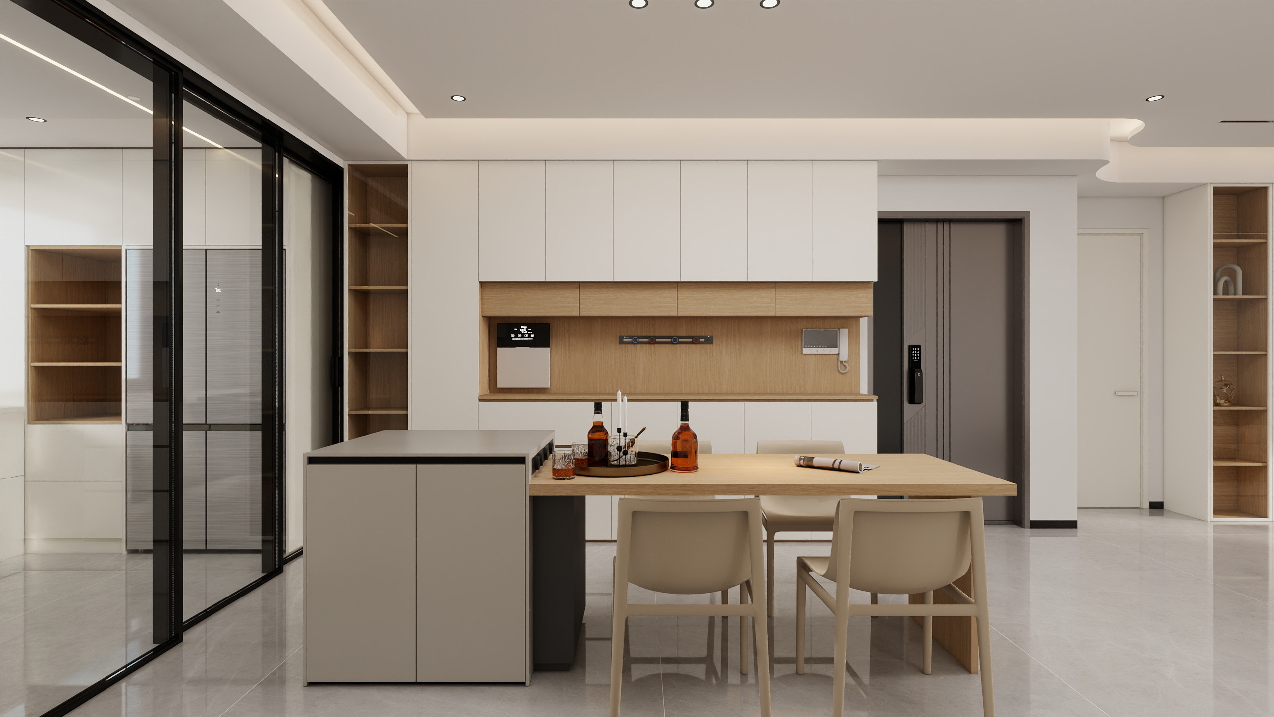 果乐设计-115方原木风三居室装修效果图