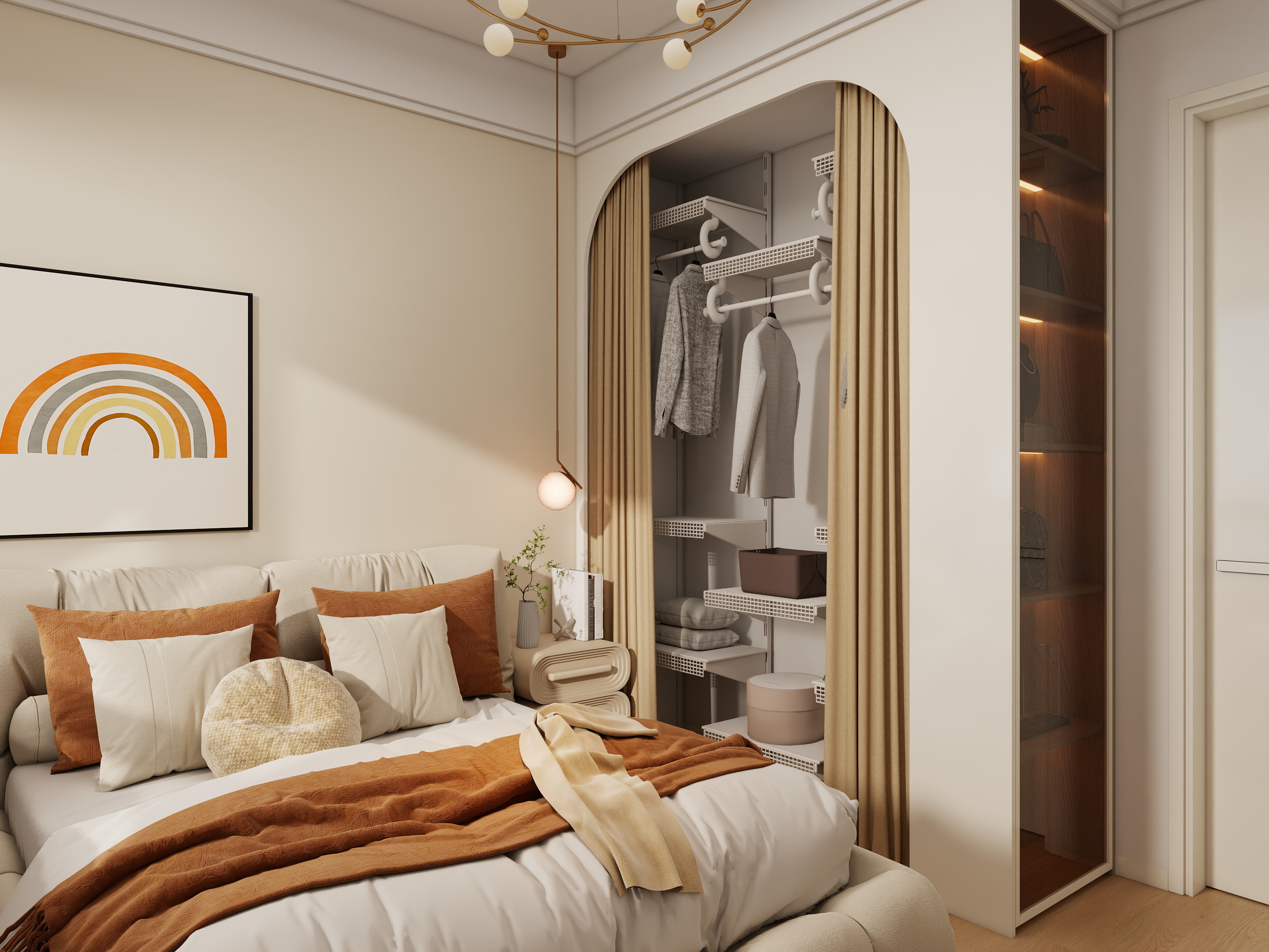 果乐设计-74方原木风格三居室装修效果图