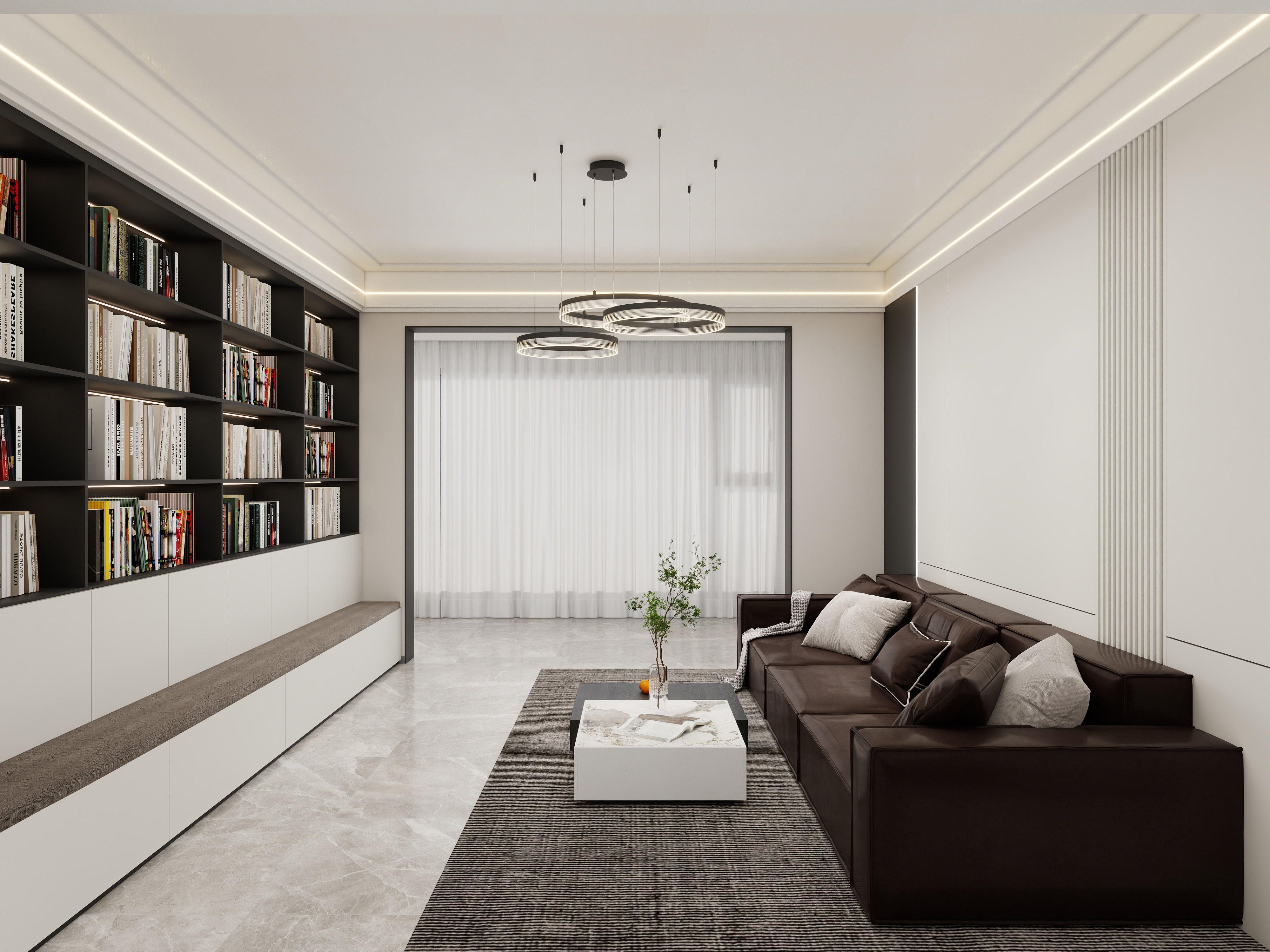 壹诺设计工作室-124㎡4室-现代简约装修效果图