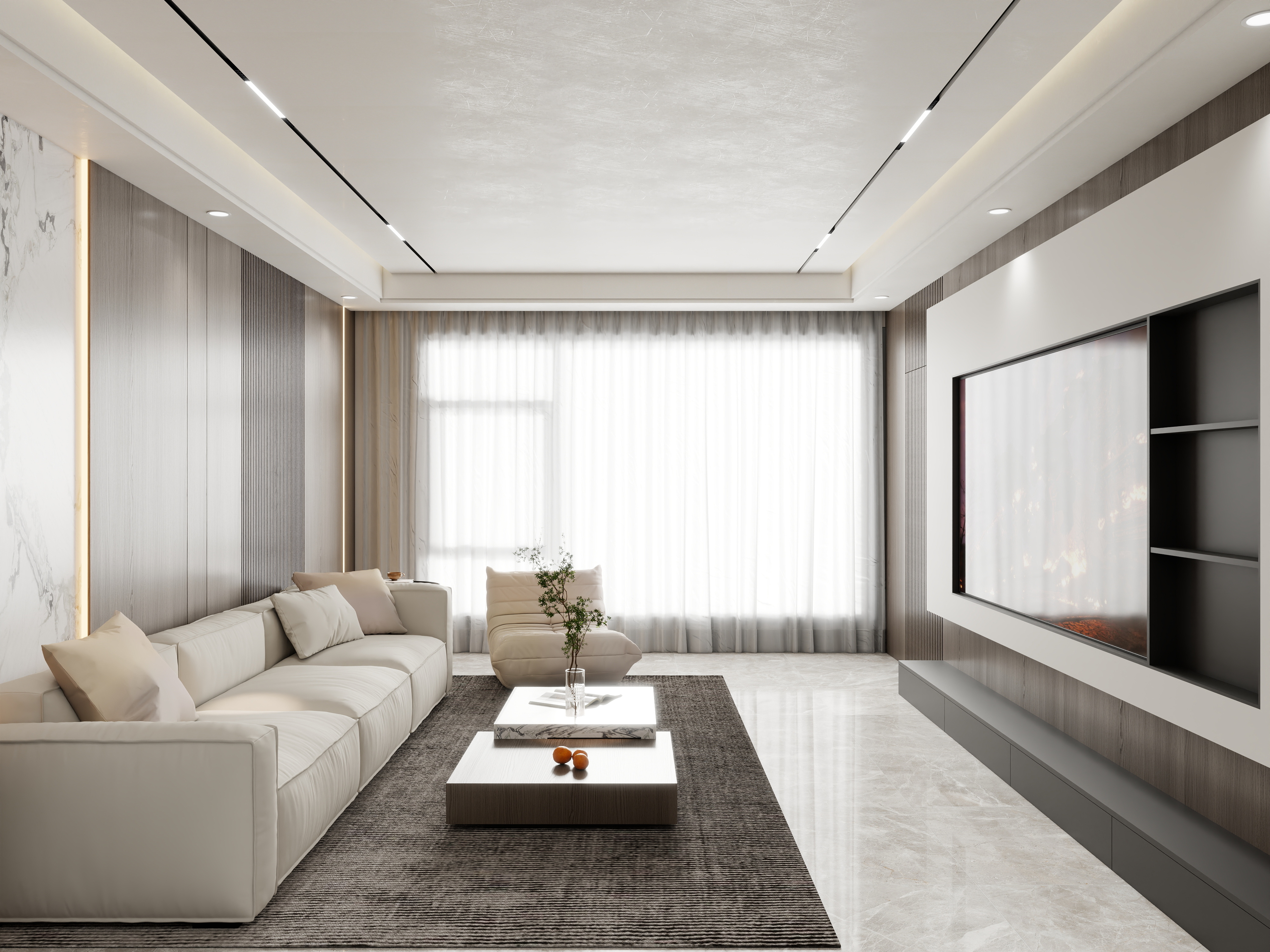 壹诺设计工作室-127㎡4室-现代意式 装修效果图