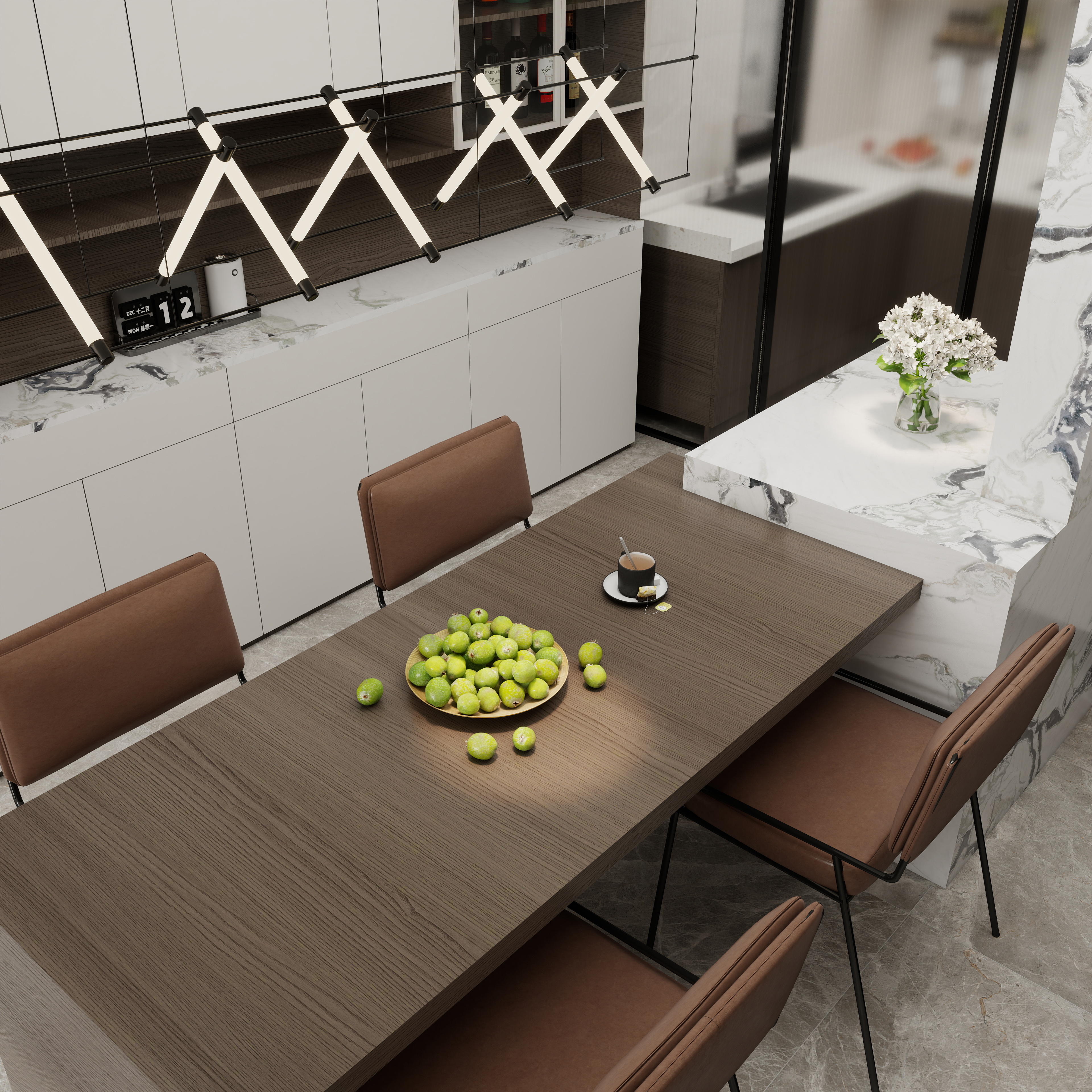 壹诺设计工作室-115㎡4室-现代意式装修效果图