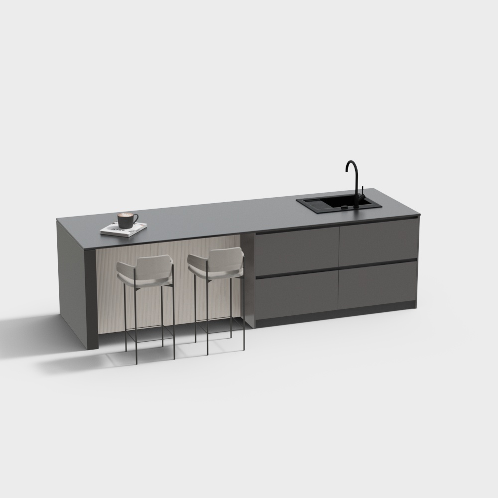 现代中岛台3D模型