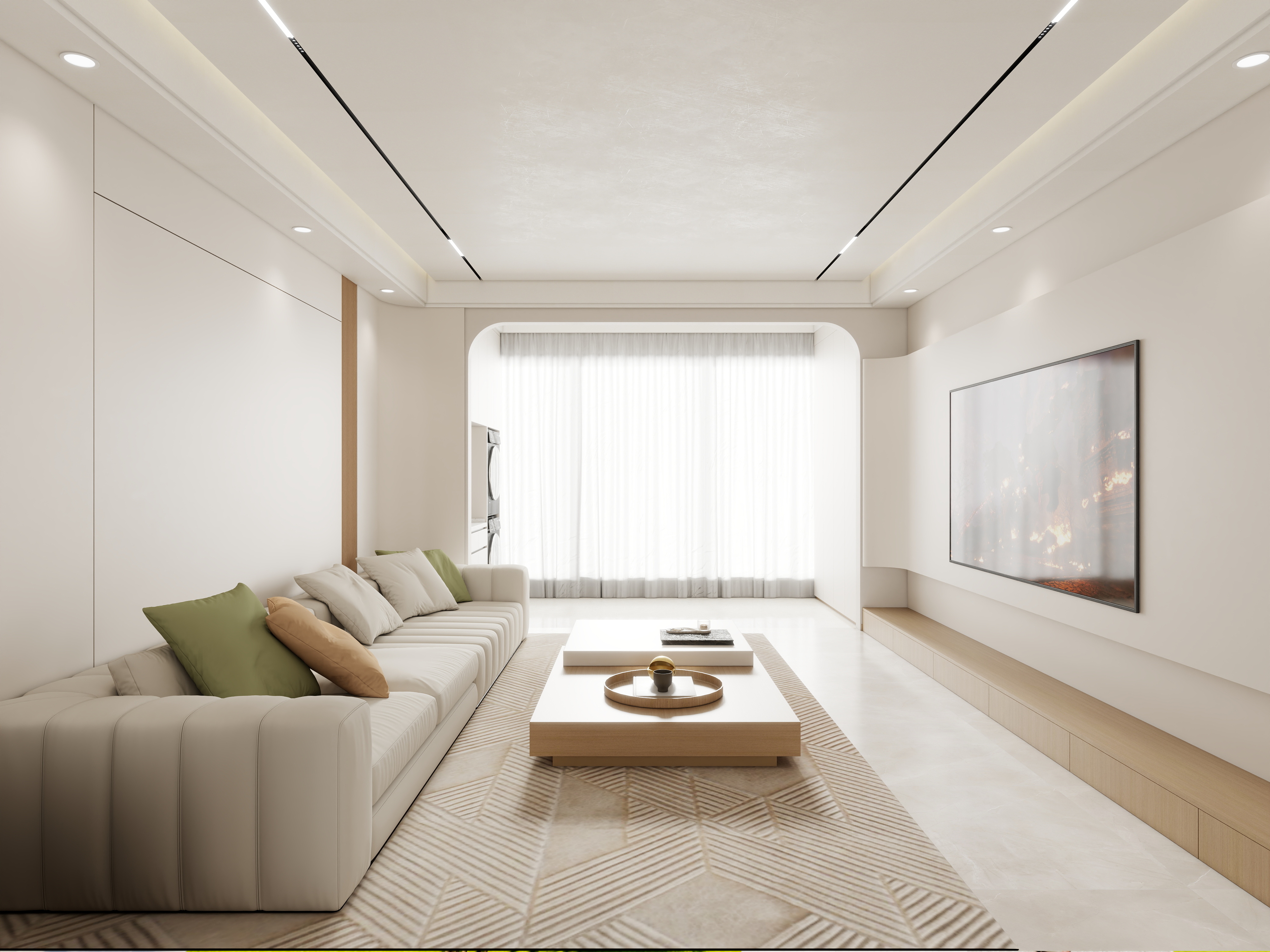 壹诺设计工作室-118㎡3室-奶油风装修效果图