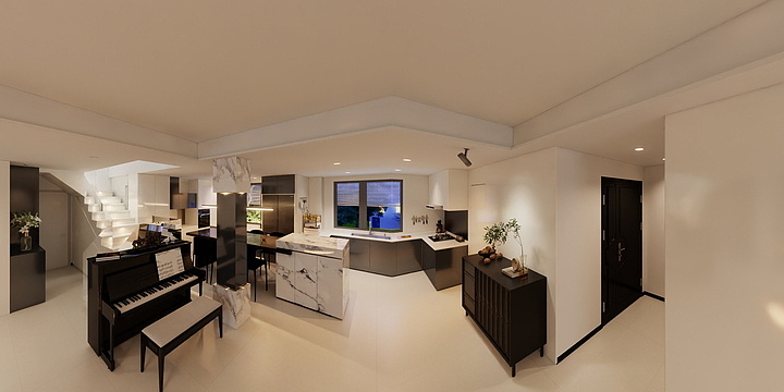 新市康庭装饰-奥体192方-白色-装修设计方案