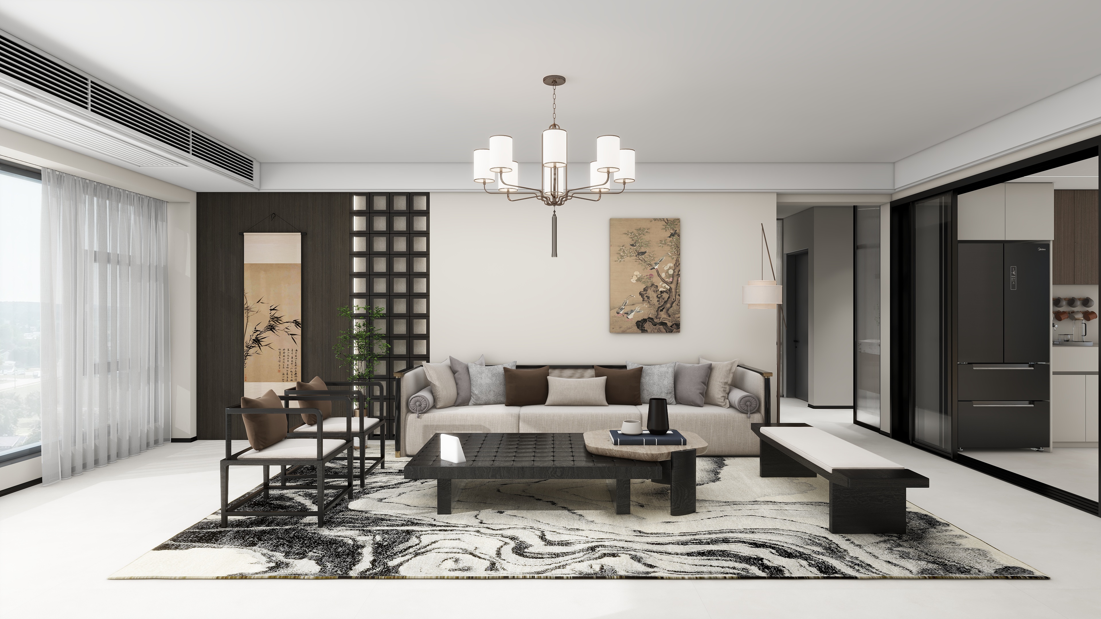 明德惟馨Uugz-名门府邸150㎡新中式三室-装修设计方案