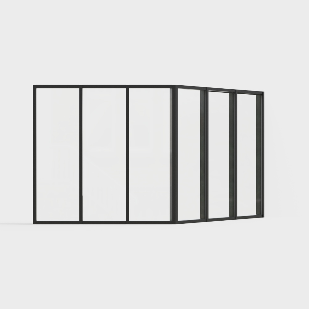 现代转角窗户23D模型