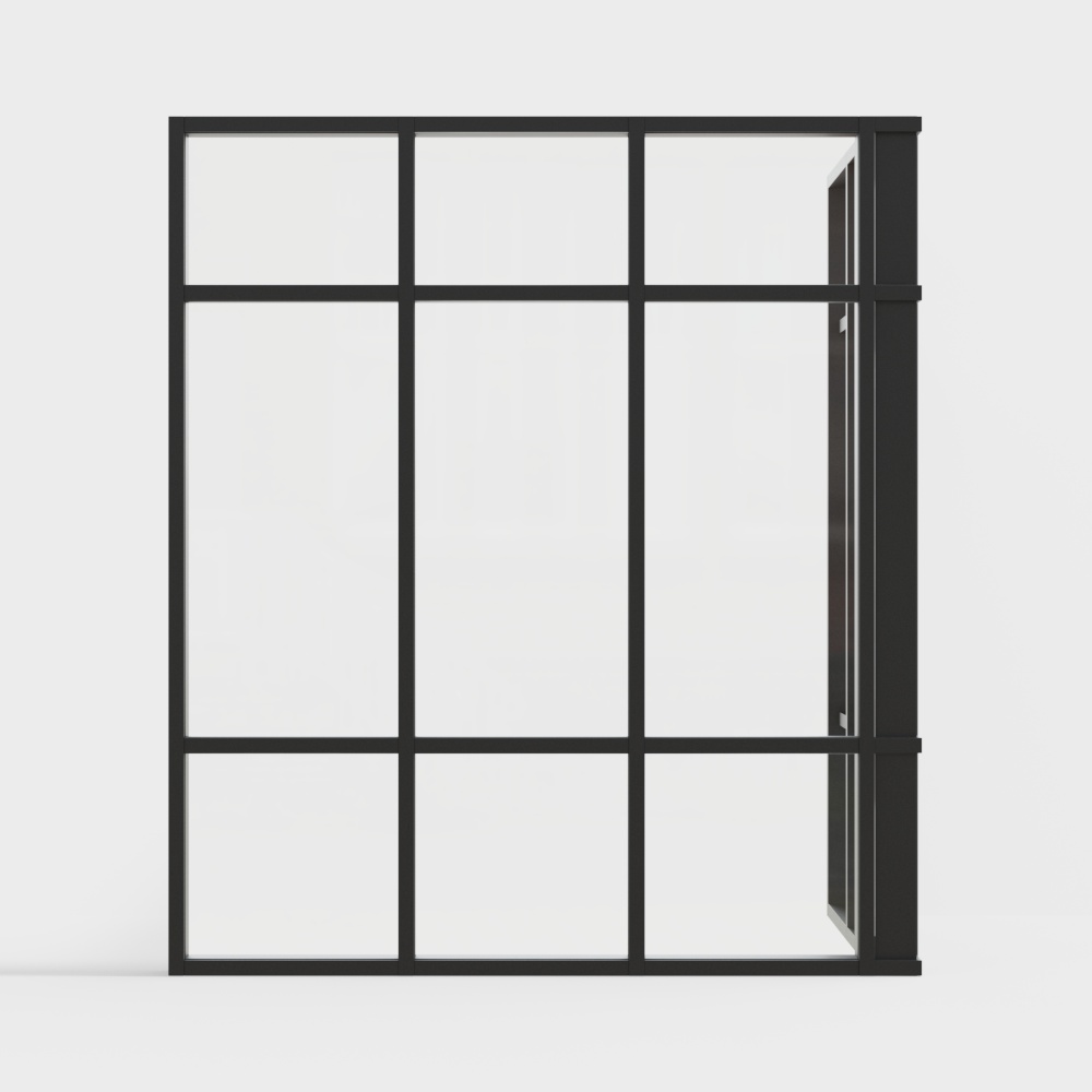 现代转角窗户123D模型