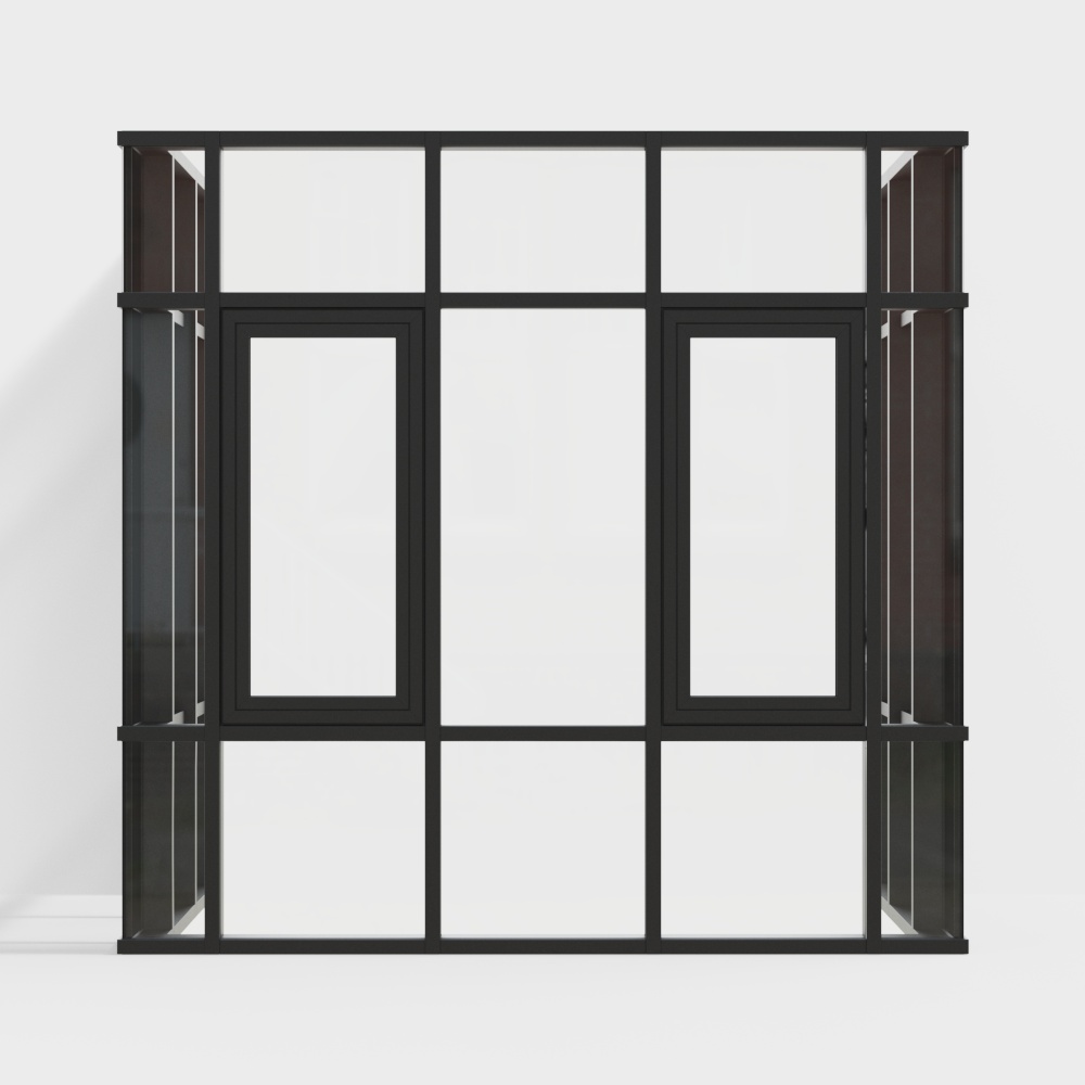 现代转角窗户113D模型