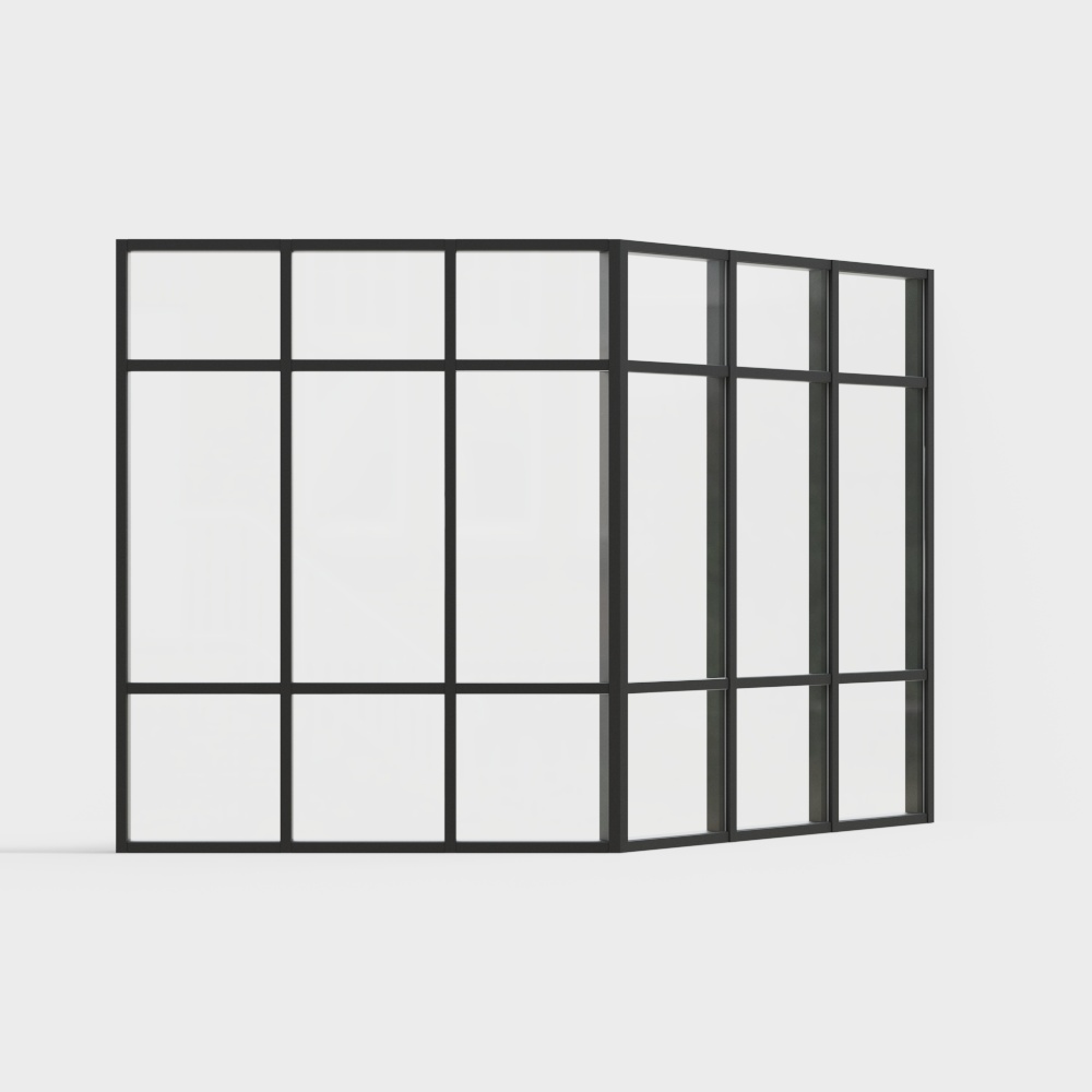 现代转角窗户13D模型
