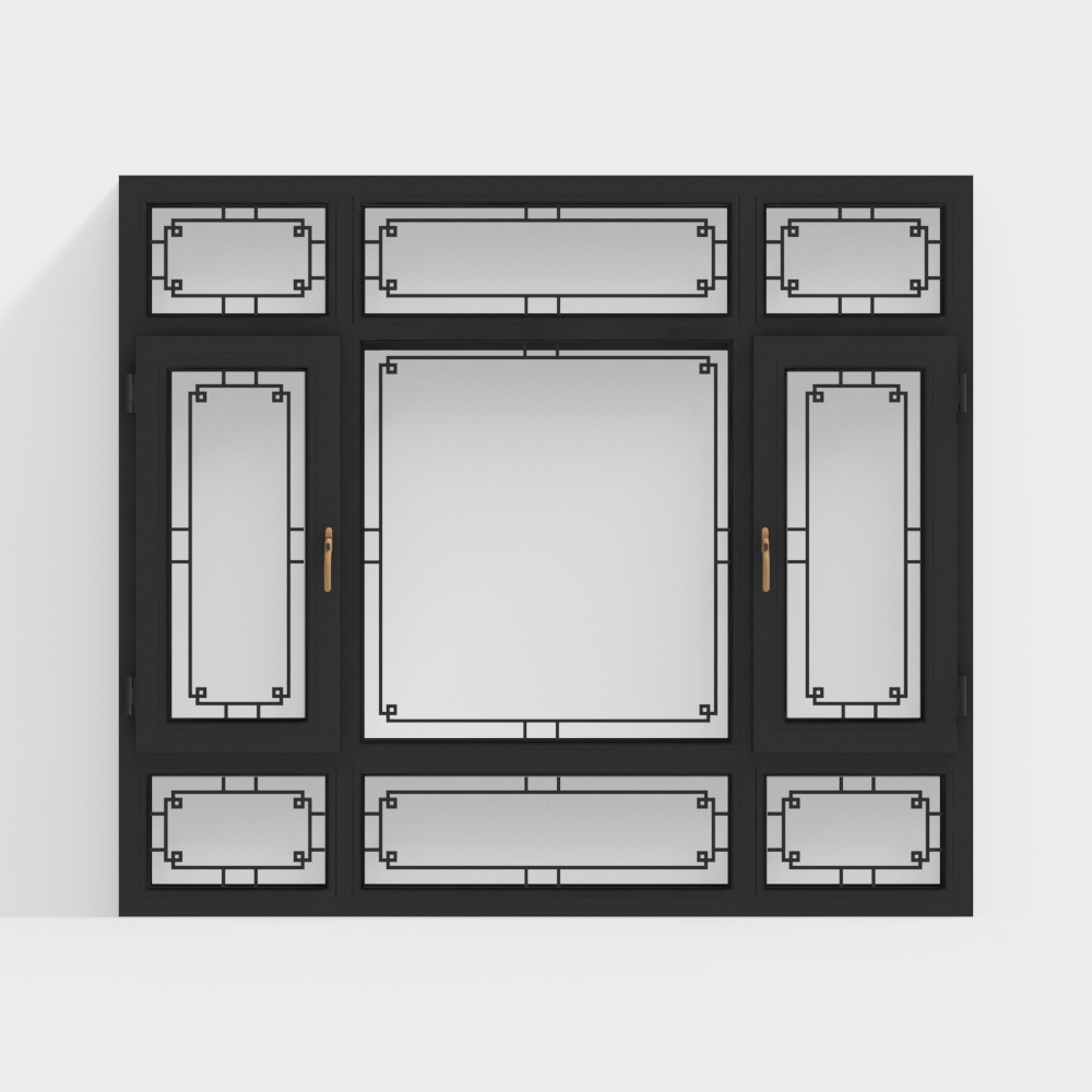 现代黑色窗户113D模型