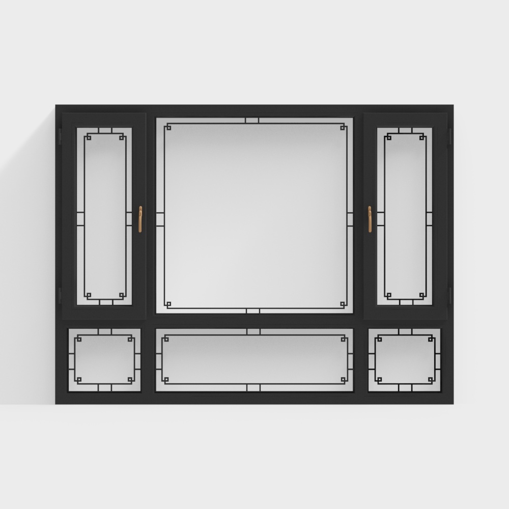 现代黑色窗户153D模型