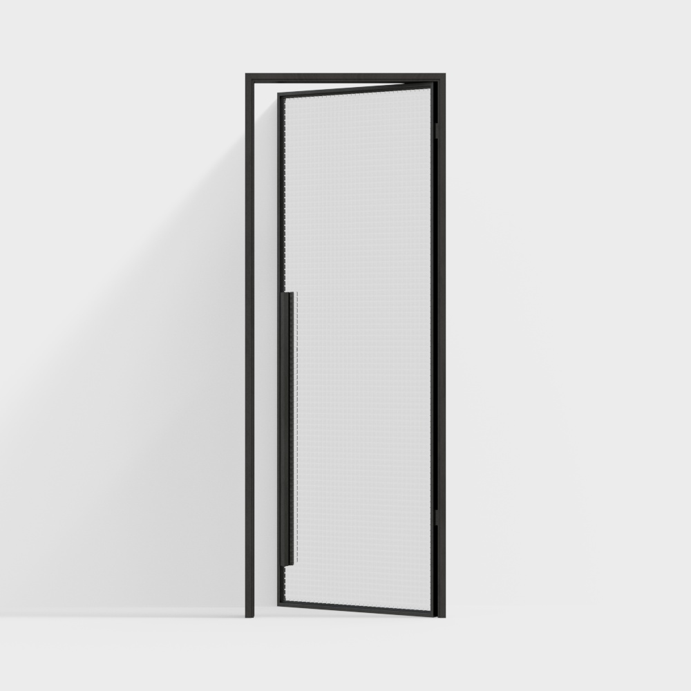现代极简室内玻璃门23D模型