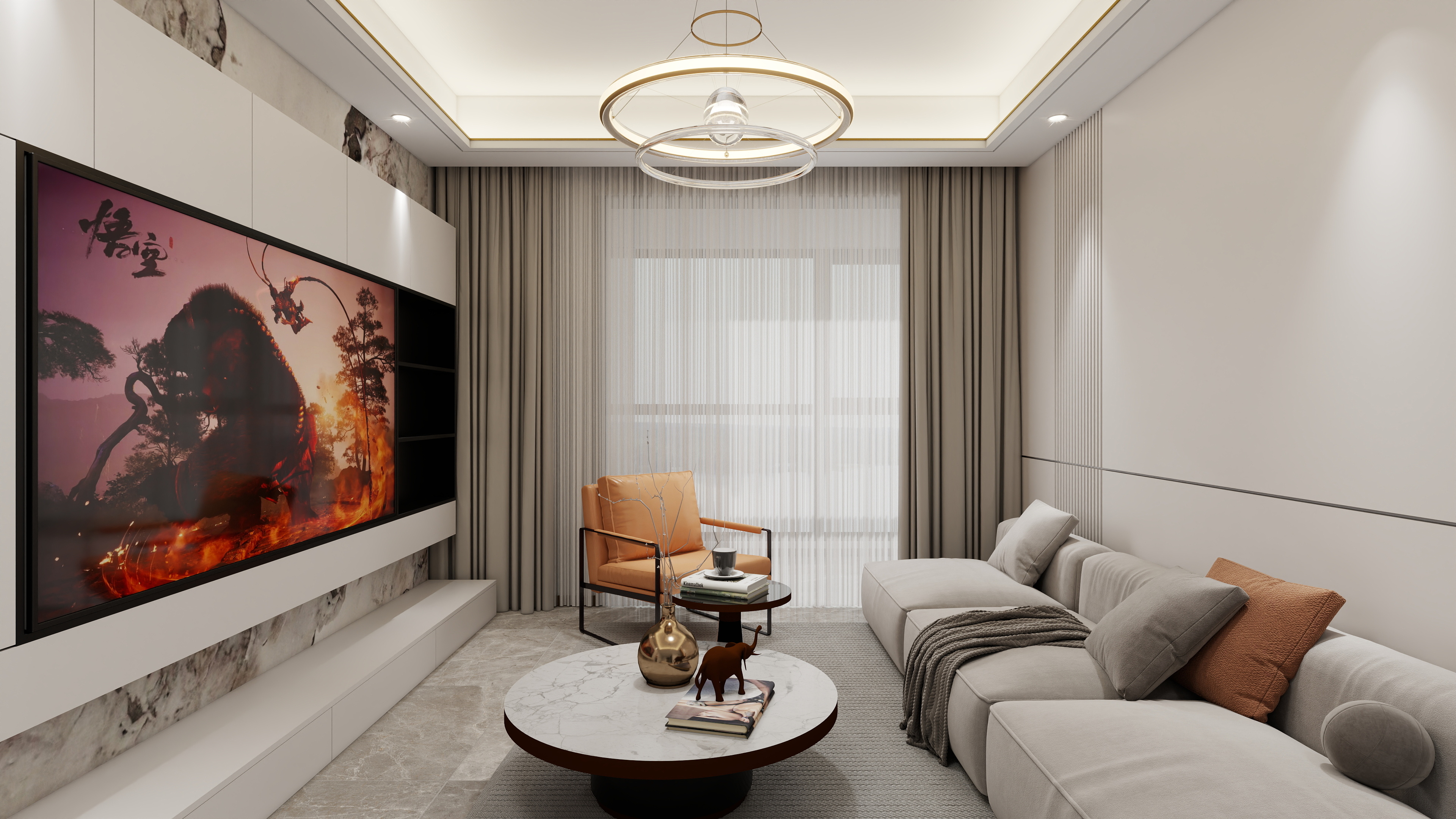 张岩-绿城兰园100㎡精装改造-装修设计方案