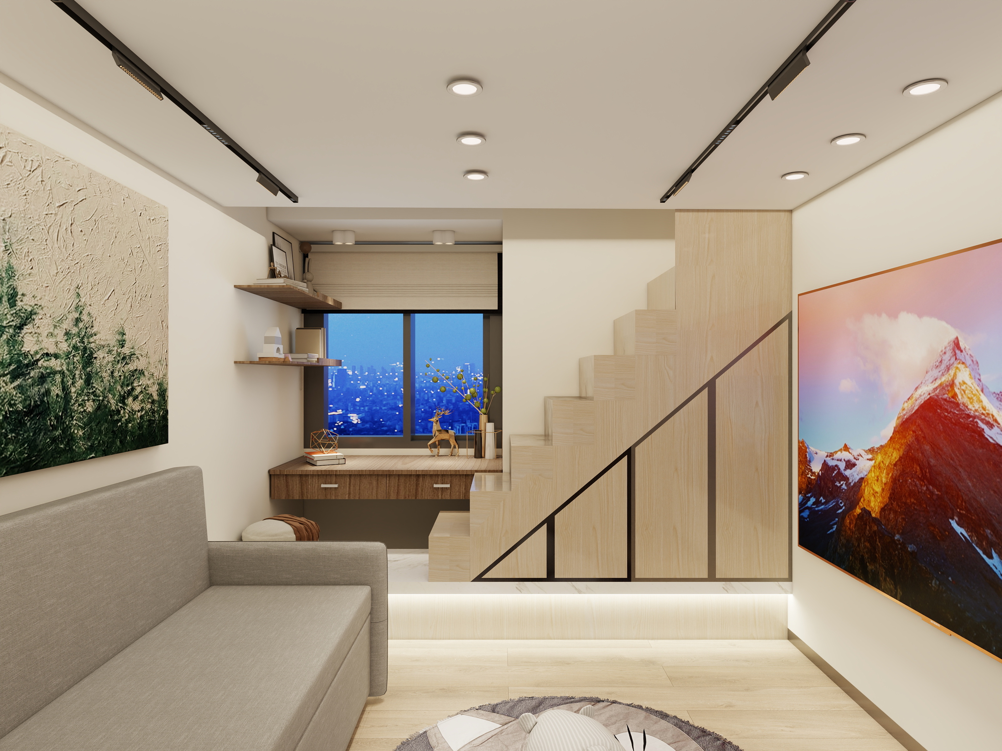 雨夜烧火-静安恬园12㎡1室-装修设计方案