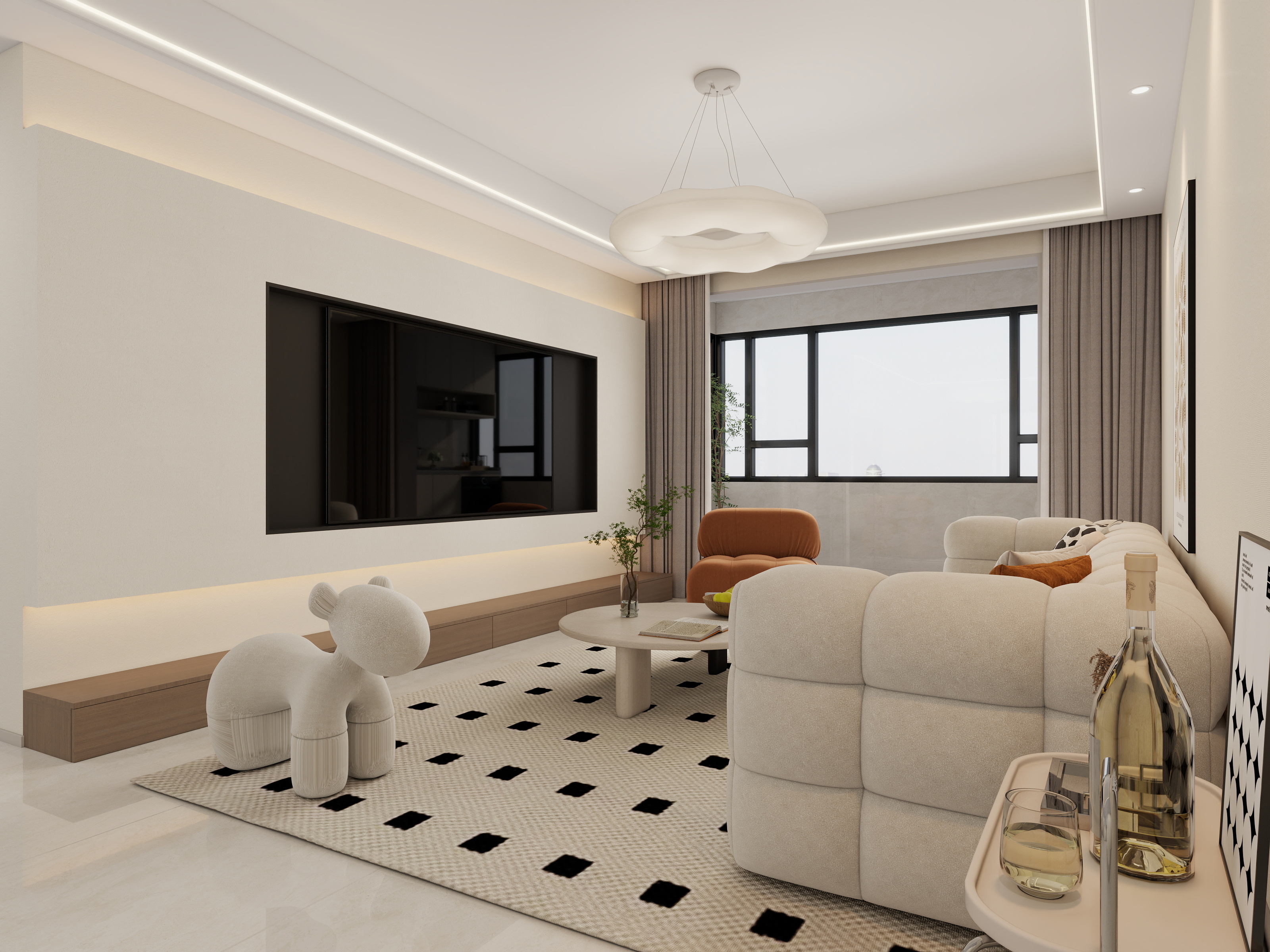 设计师~Lu-现代奶油风-装修设计方案