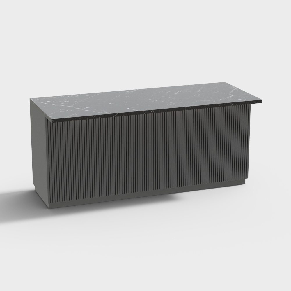 现代极简厨房岛台3D模型