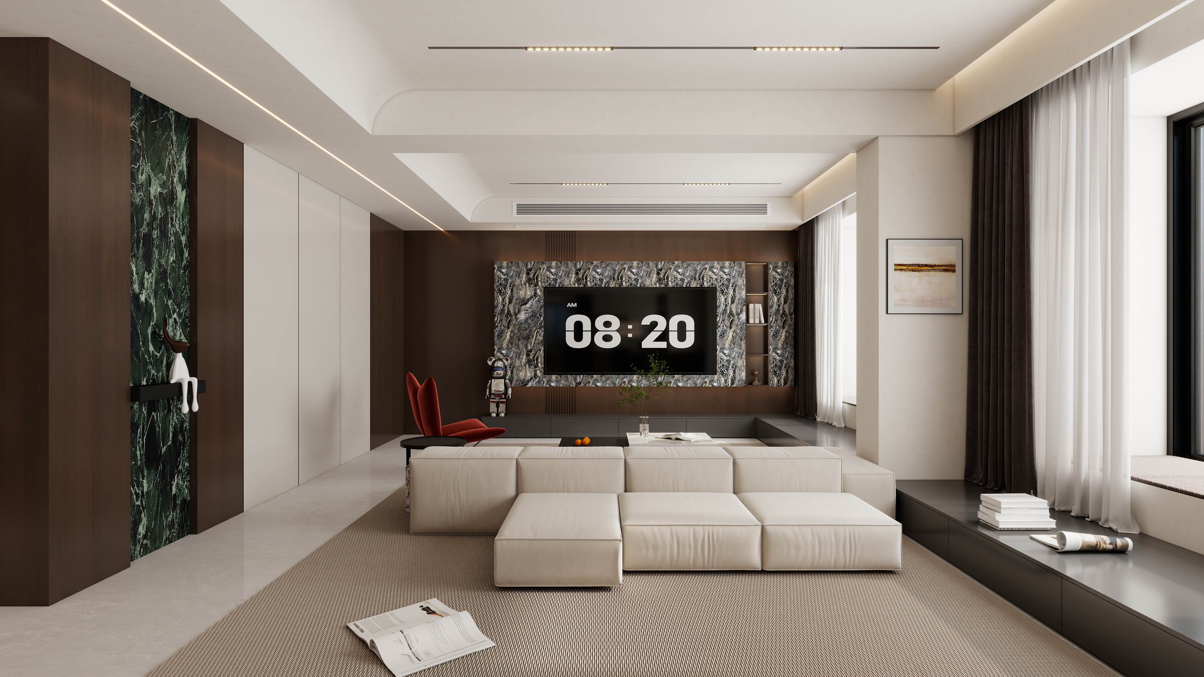 孙有权-『山止川行』253平丨意式极简大平层两居装修效果图