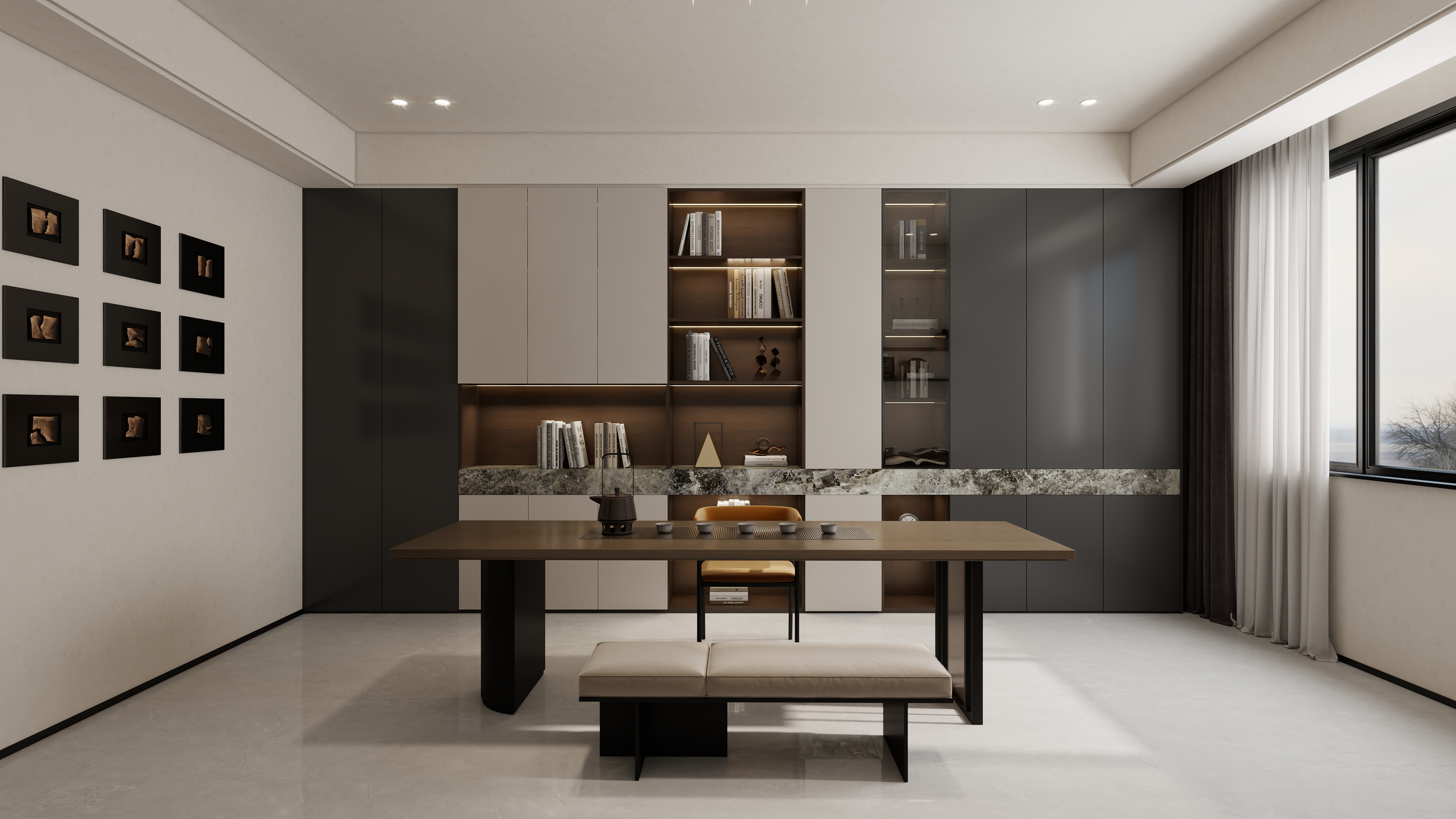 孙有权-『山止川行』253平丨意式极简大平层两居装修效果图