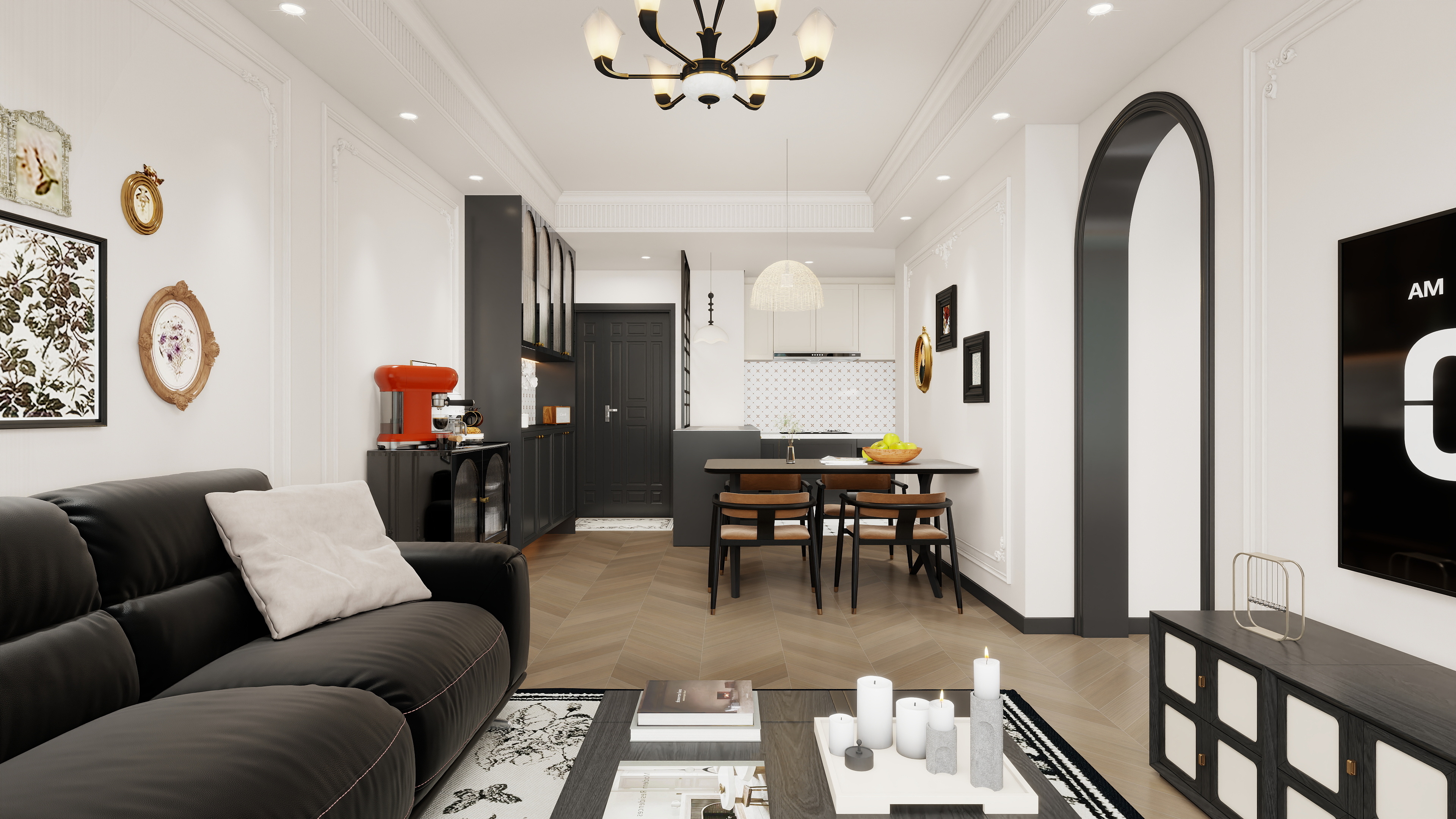 设计师-李尾巴-恒大中古风装修效果图