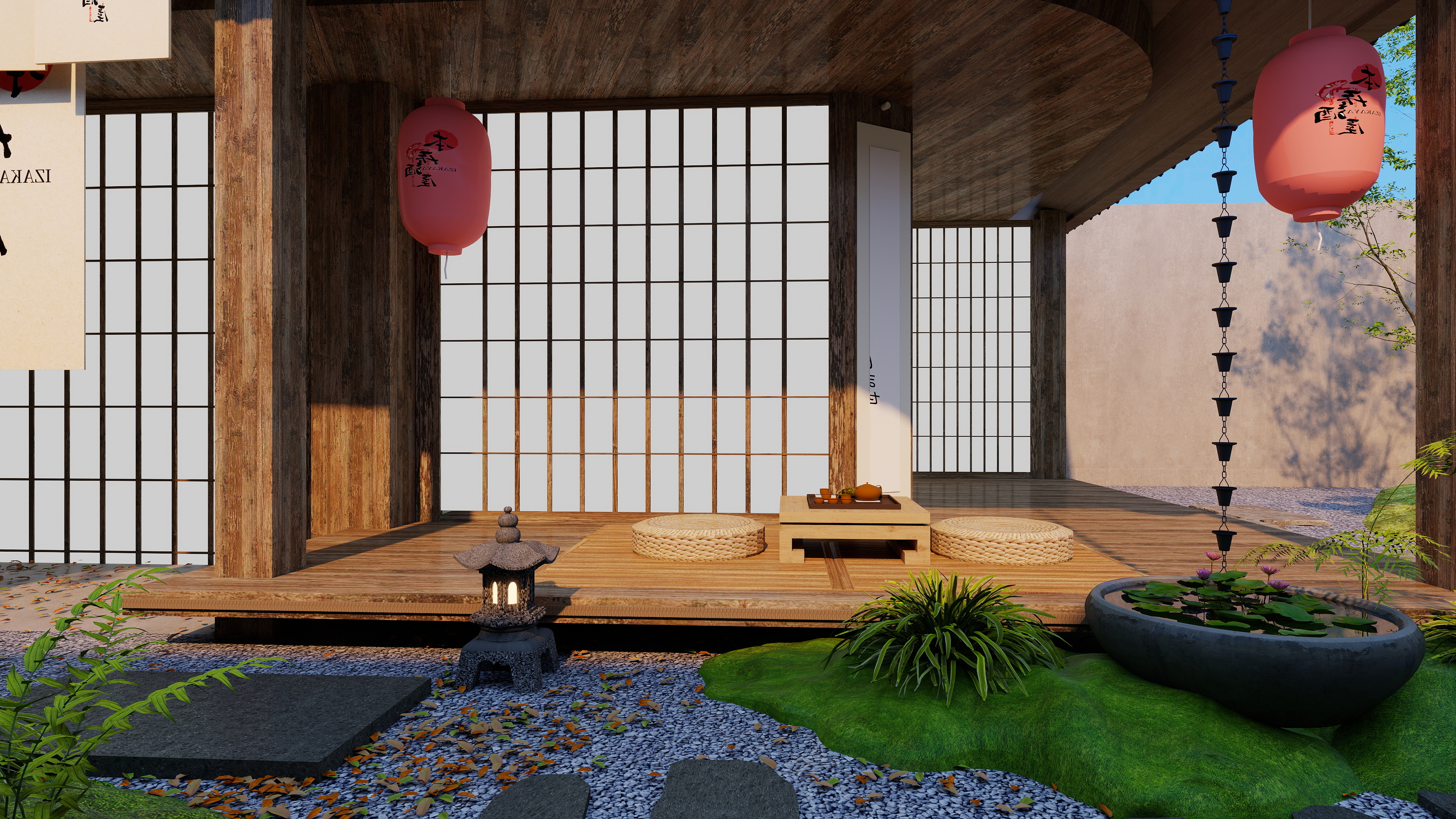 花园云设计-【模型丢失55个】日式禅意庭院-装修设计方案