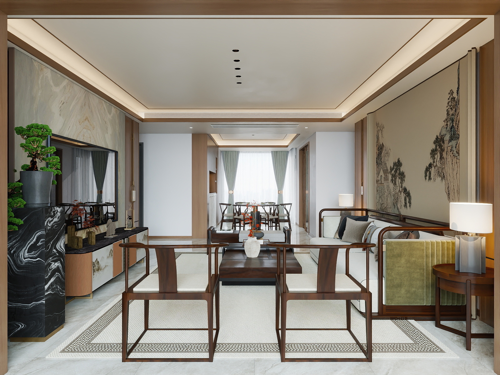 吴东平-亮丽龙域华都--新中式-装修设计方案