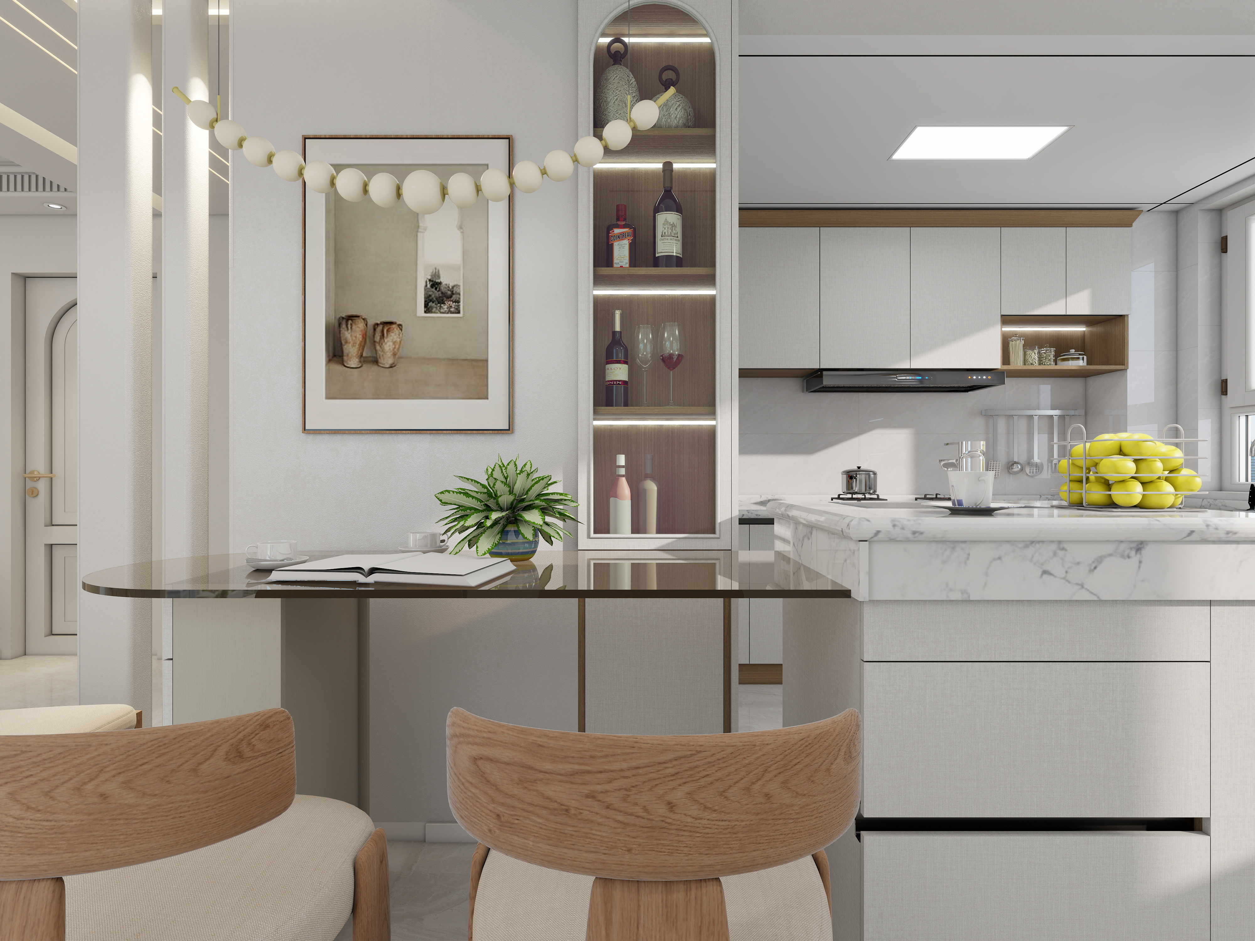 刘峰-信合龙湾半岛现代简约103㎡3室装修效果图