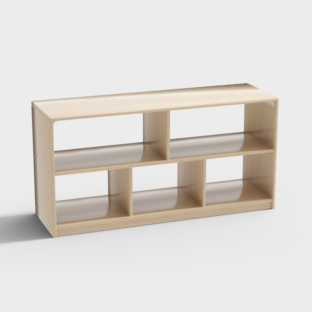 Premium Solid Maple 5-Compartment  Toddler Storage Unit (Acrylic back)3D模型