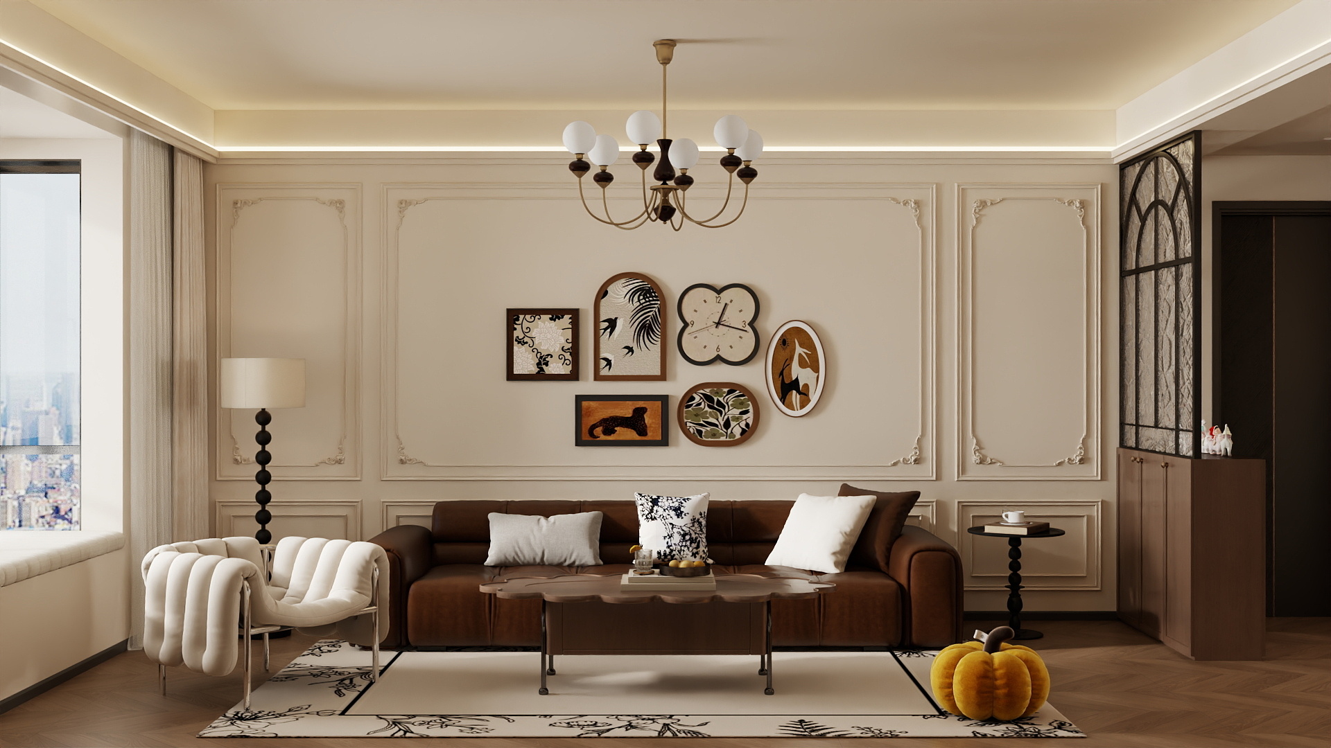 吴爽-107m²原木简约风格装修效果图