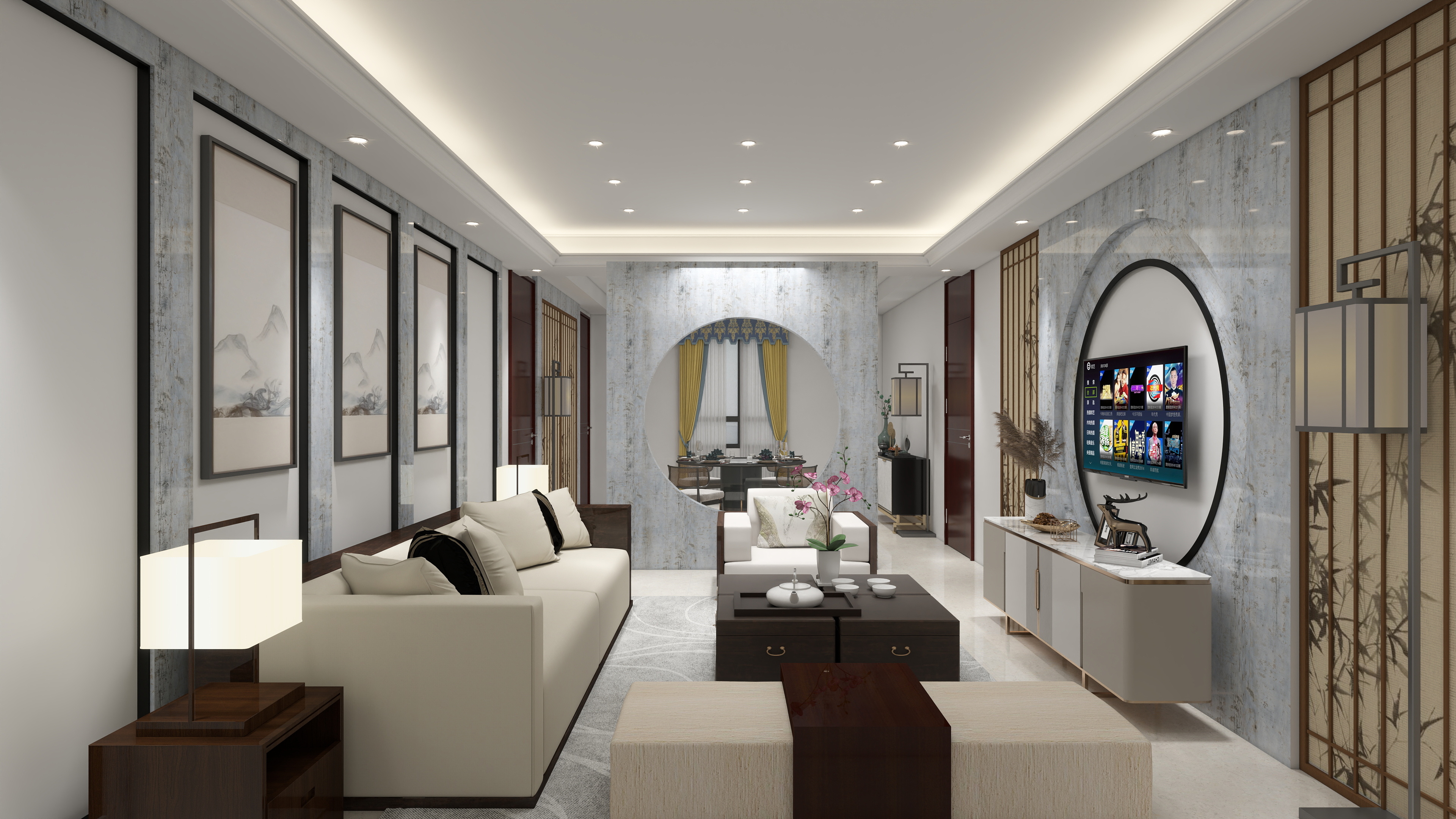 念安缘-新中式餐厅-装修设计方案