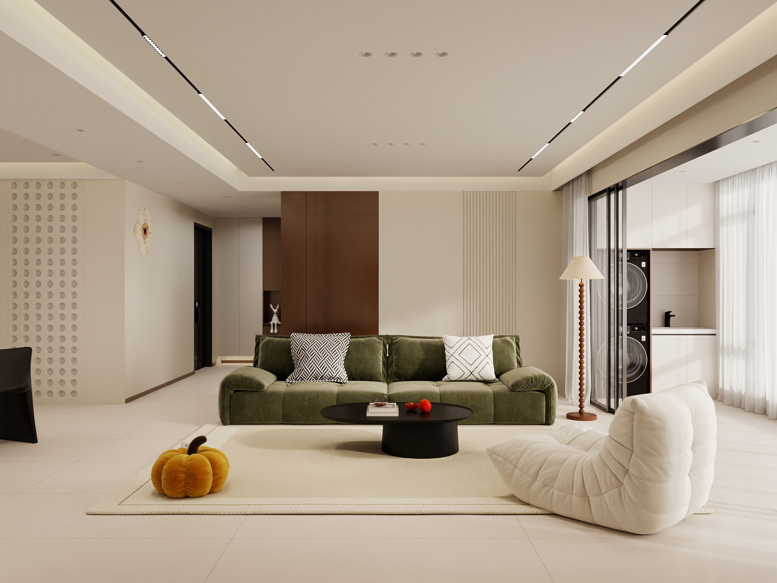 吴爽- 524m²奶油简约别墅设计装修效果图