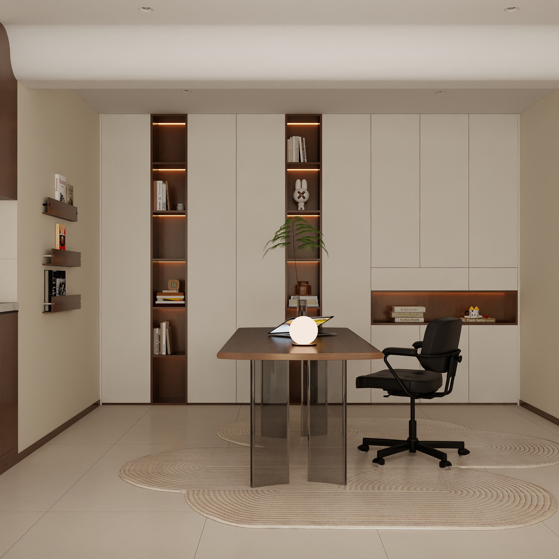 吴爽- 524m²奶油简约别墅设计装修效果图