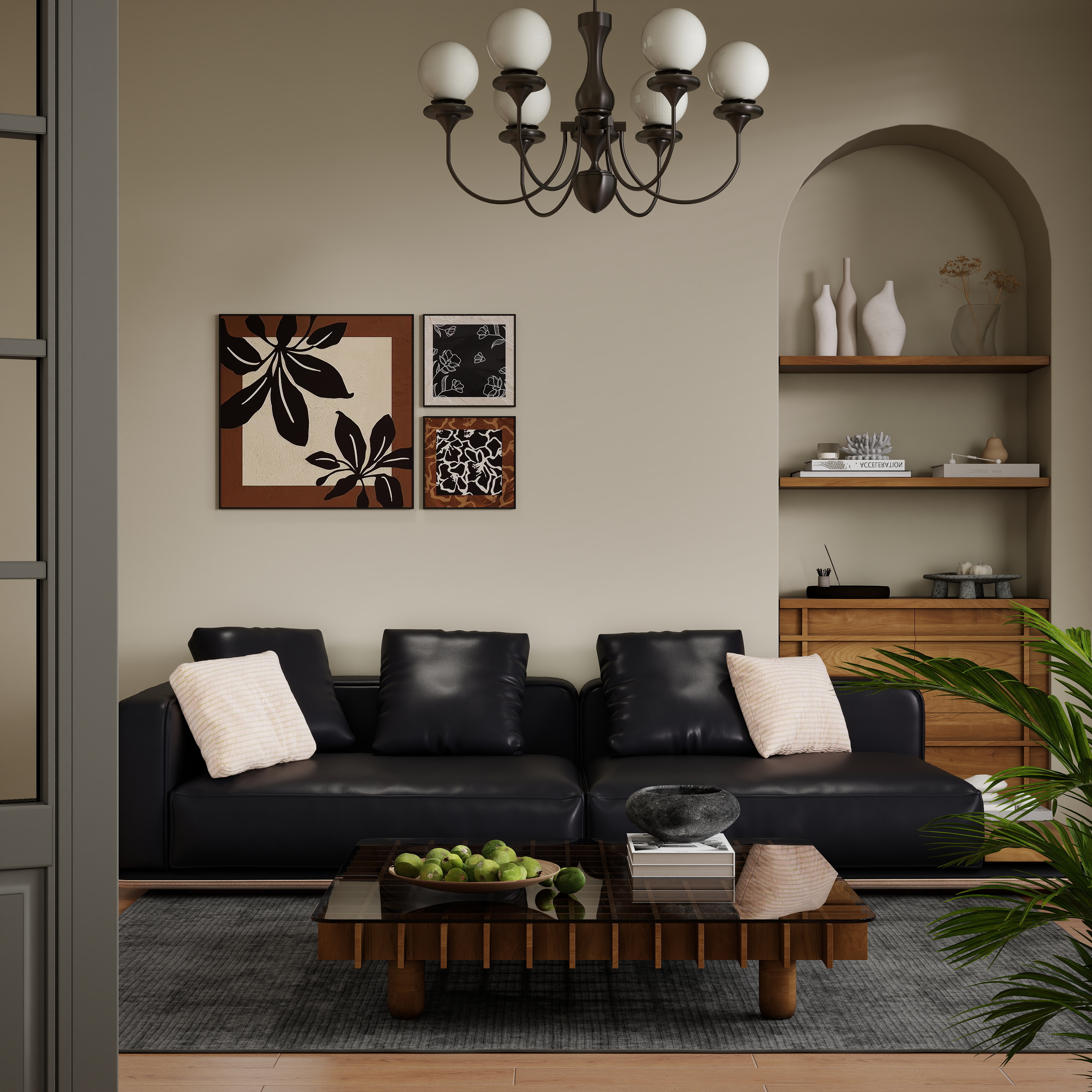 万严设计师-现代中古风客厅110518367-装修设计方案