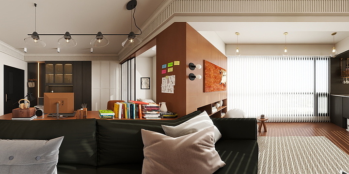 设计师帅-131㎡3室中古风-装修设计方案