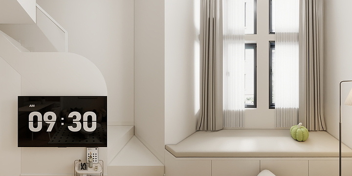 效果图设计YQ-保利金地领峯12-208效果图法式奶油风-装修设计方案