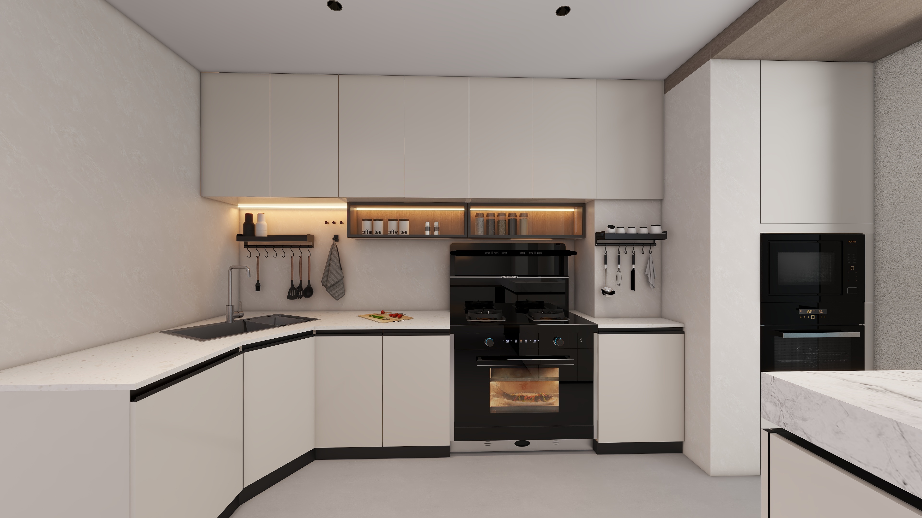 QR-Designer-现代简约大平层装修效果图