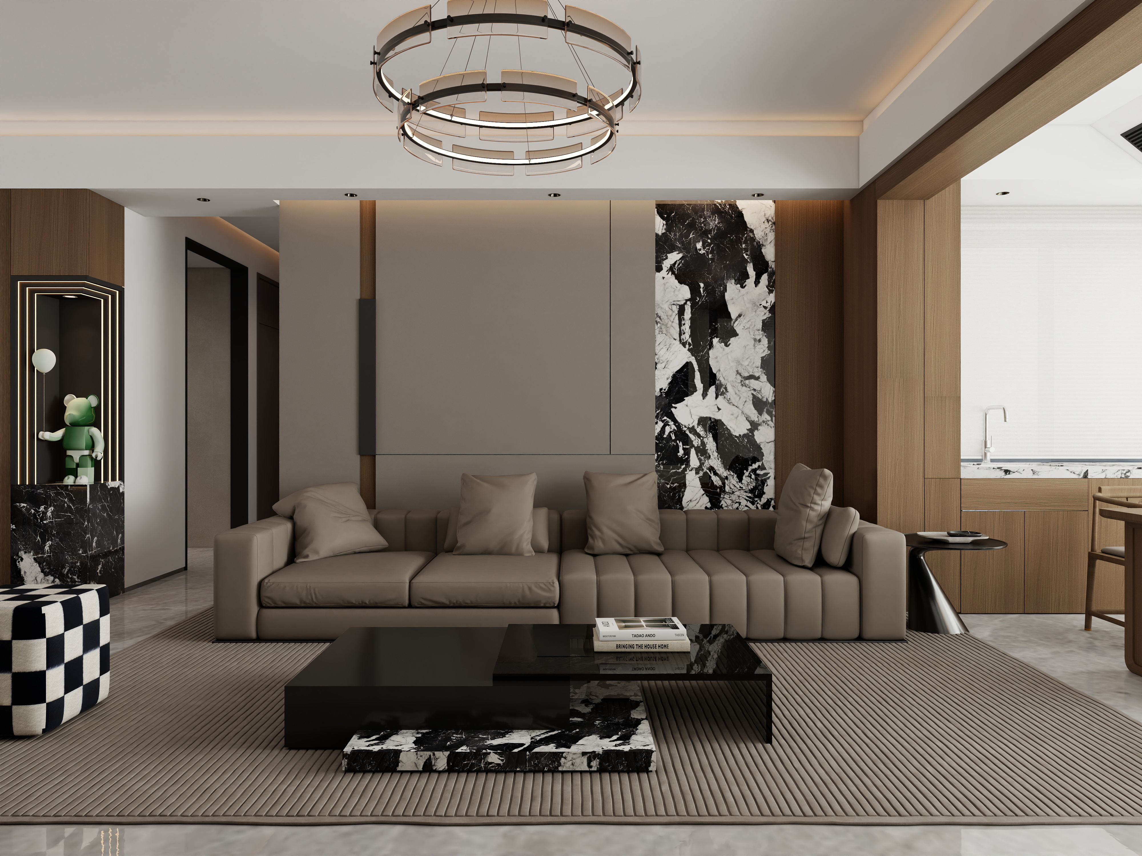 张煜强煜境设计-155平米现代轻奢四房装修效果图