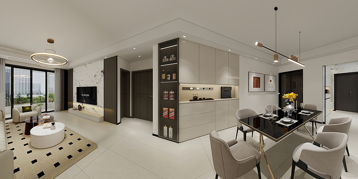 王星-140㎡简易现代3居-装修设计方案